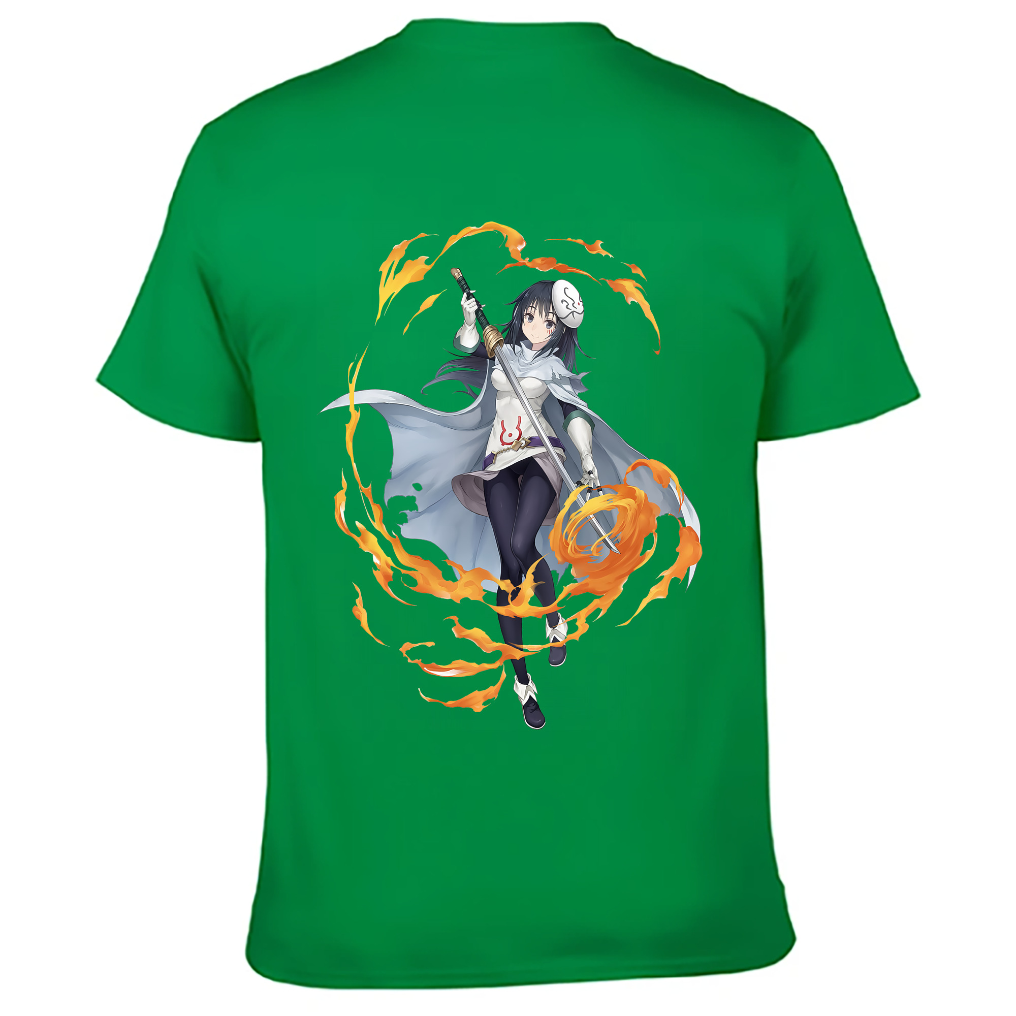 （画像用） 転スラ Regarding Reincarnated to Slime 綿100％ メンズ半袖Tシャツ（バックプリント） 通気性