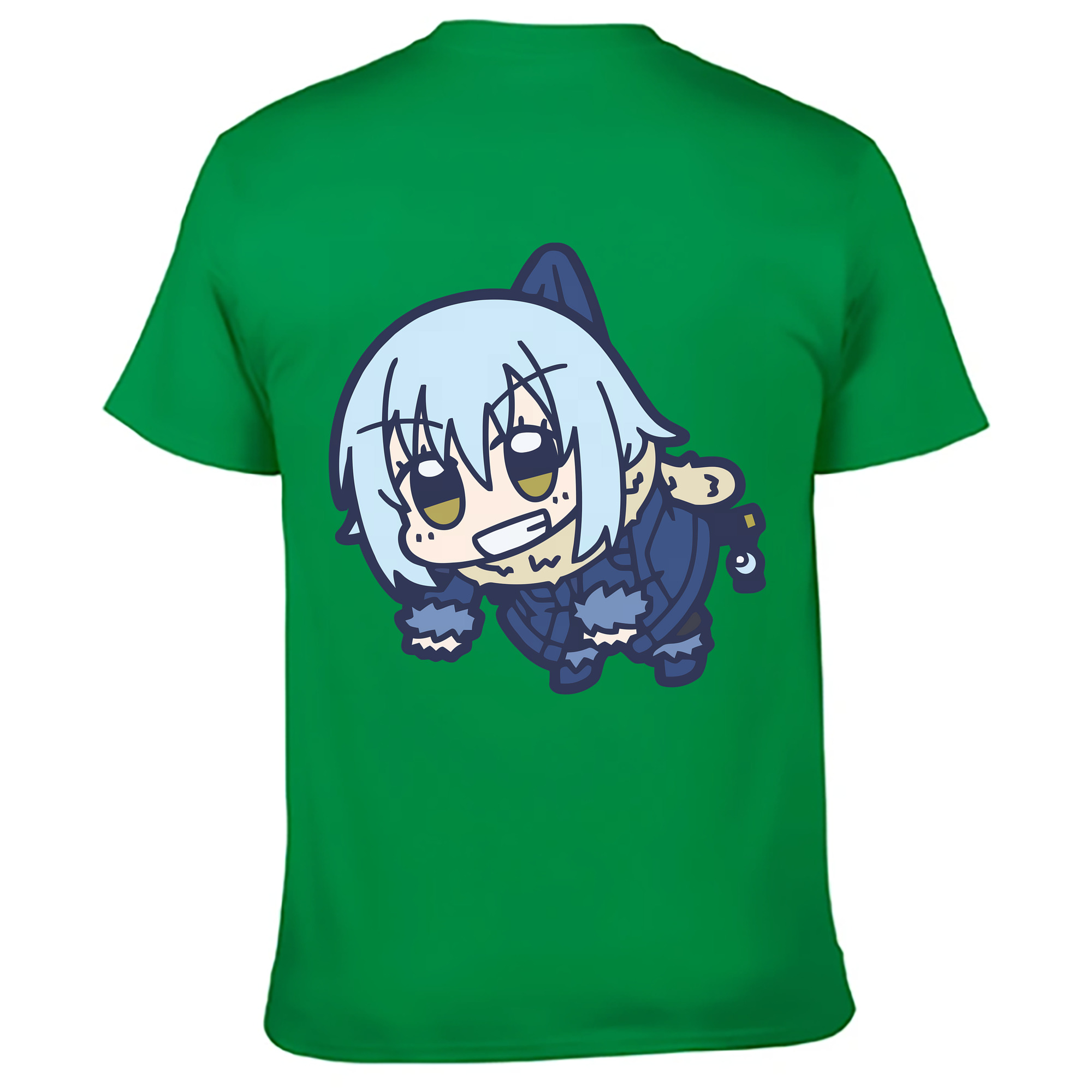 （画像用） 転スラ Regarding Reincarnated to Slime 綿100％ メンズ半袖Tシャツ（バックプリント） 通気性