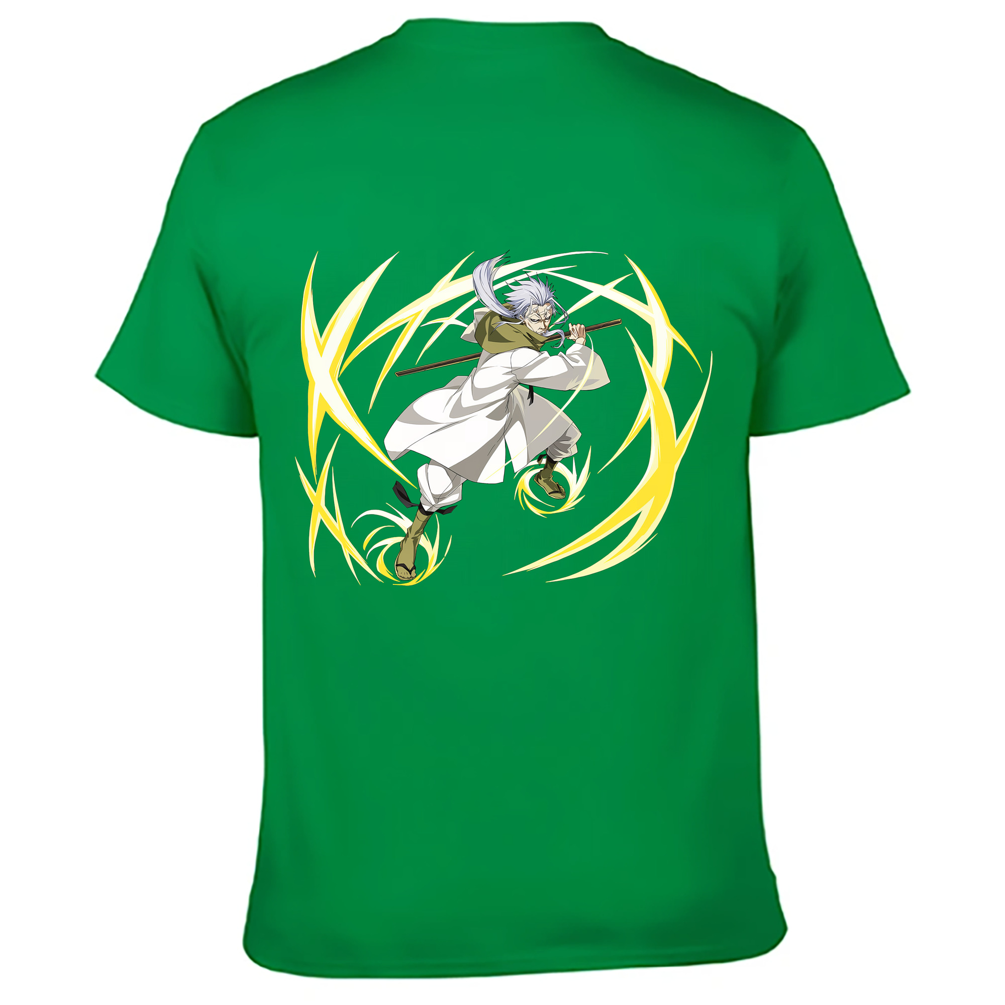 （画像用） 転スラ Regarding Reincarnated to Slime 綿100％ メンズ半袖Tシャツ（バックプリント） 通気性