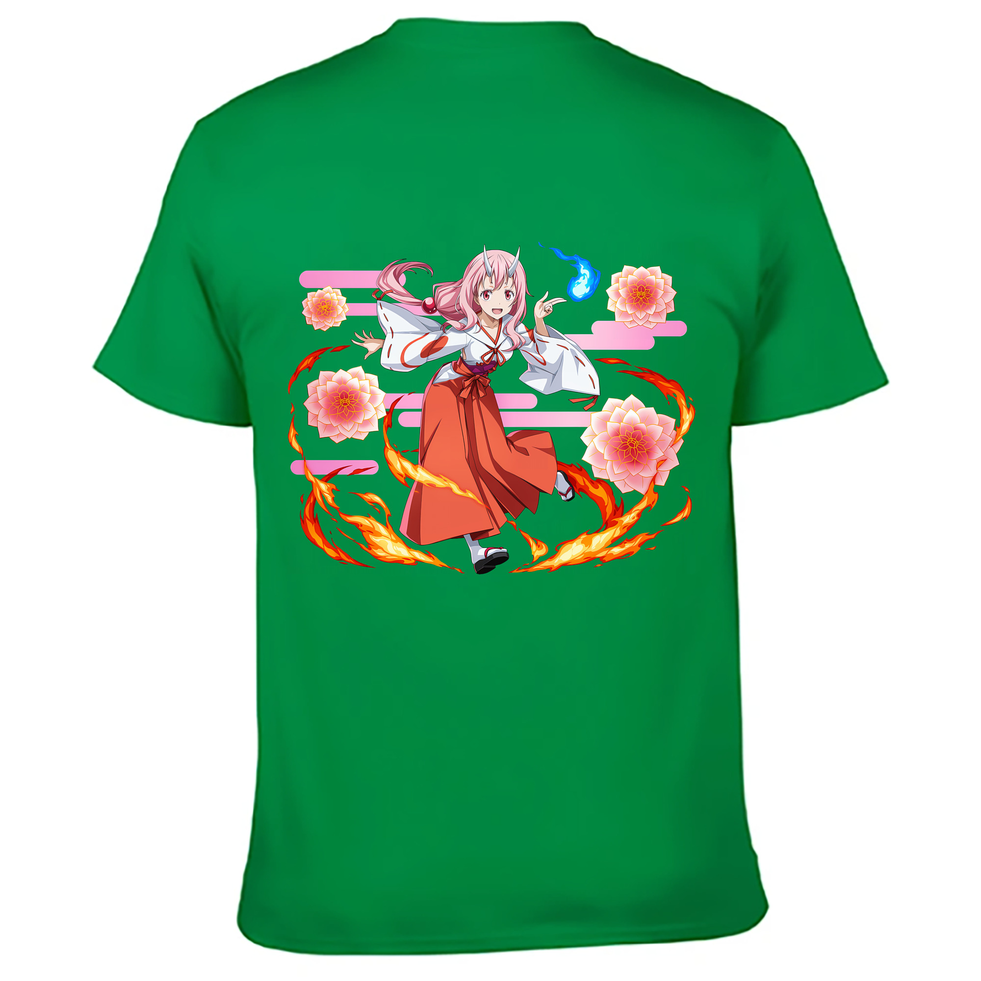 （画像用） 転スラ Regarding Reincarnated to Slime 綿100％ メンズ半袖Tシャツ（バックプリント） 通気性