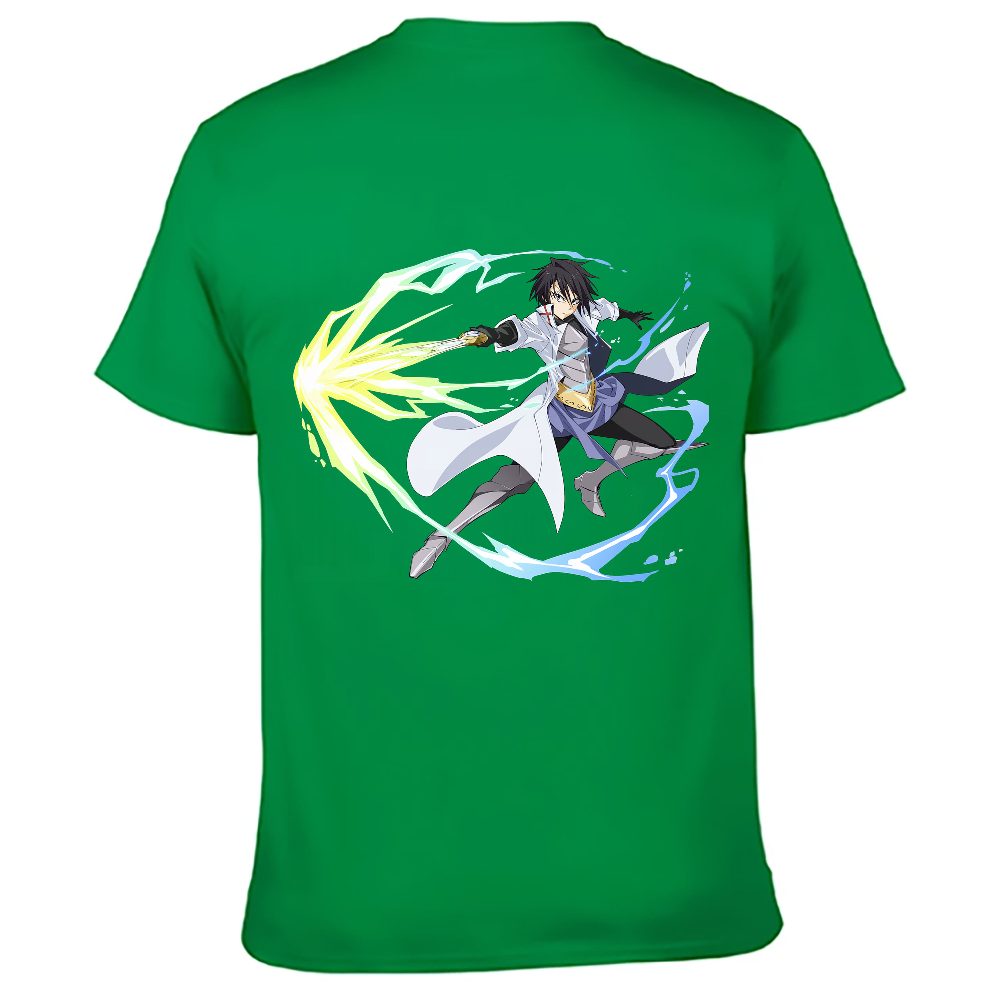 （画像用） 転スラ Regarding Reincarnated to Slime 綿100％ メンズ半袖Tシャツ（バックプリント） 通気性