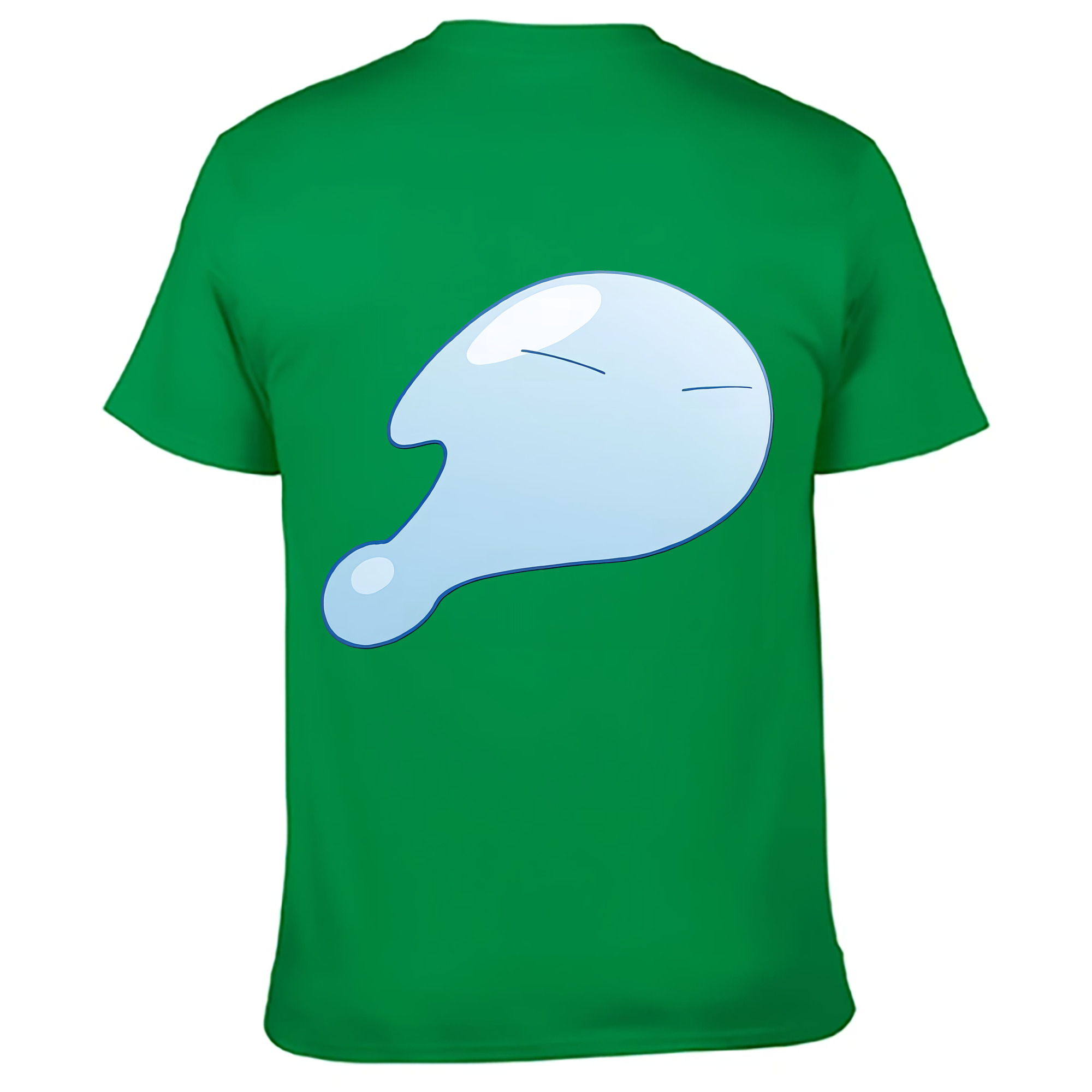 （画像用） 転スラ Regarding Reincarnated to Slime 綿100％ メンズ半袖Tシャツ（バックプリント） 通気性