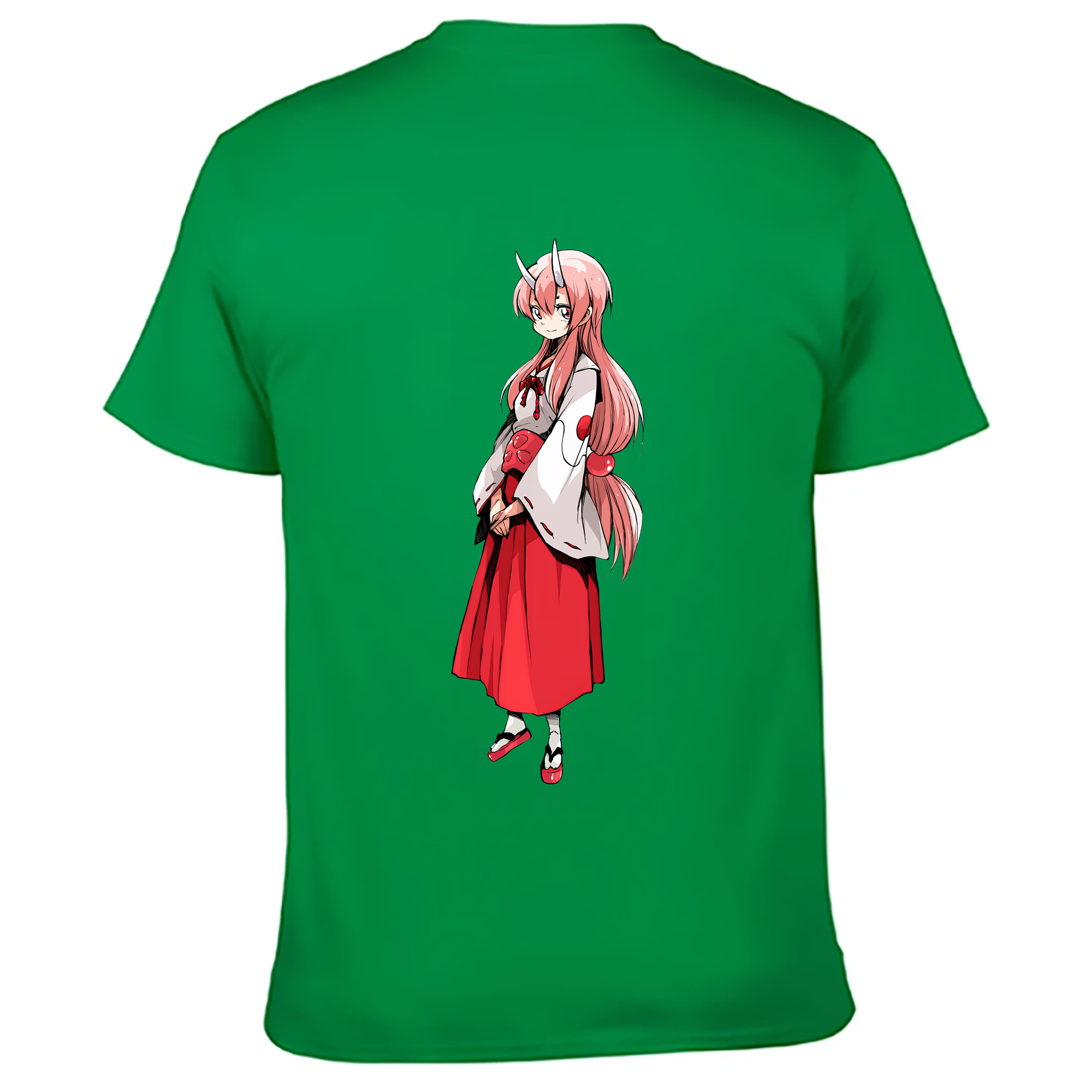 （画像用） 転スラ Regarding Reincarnated to Slime 綿100％ メンズ半袖Tシャツ（バックプリント） 通気性