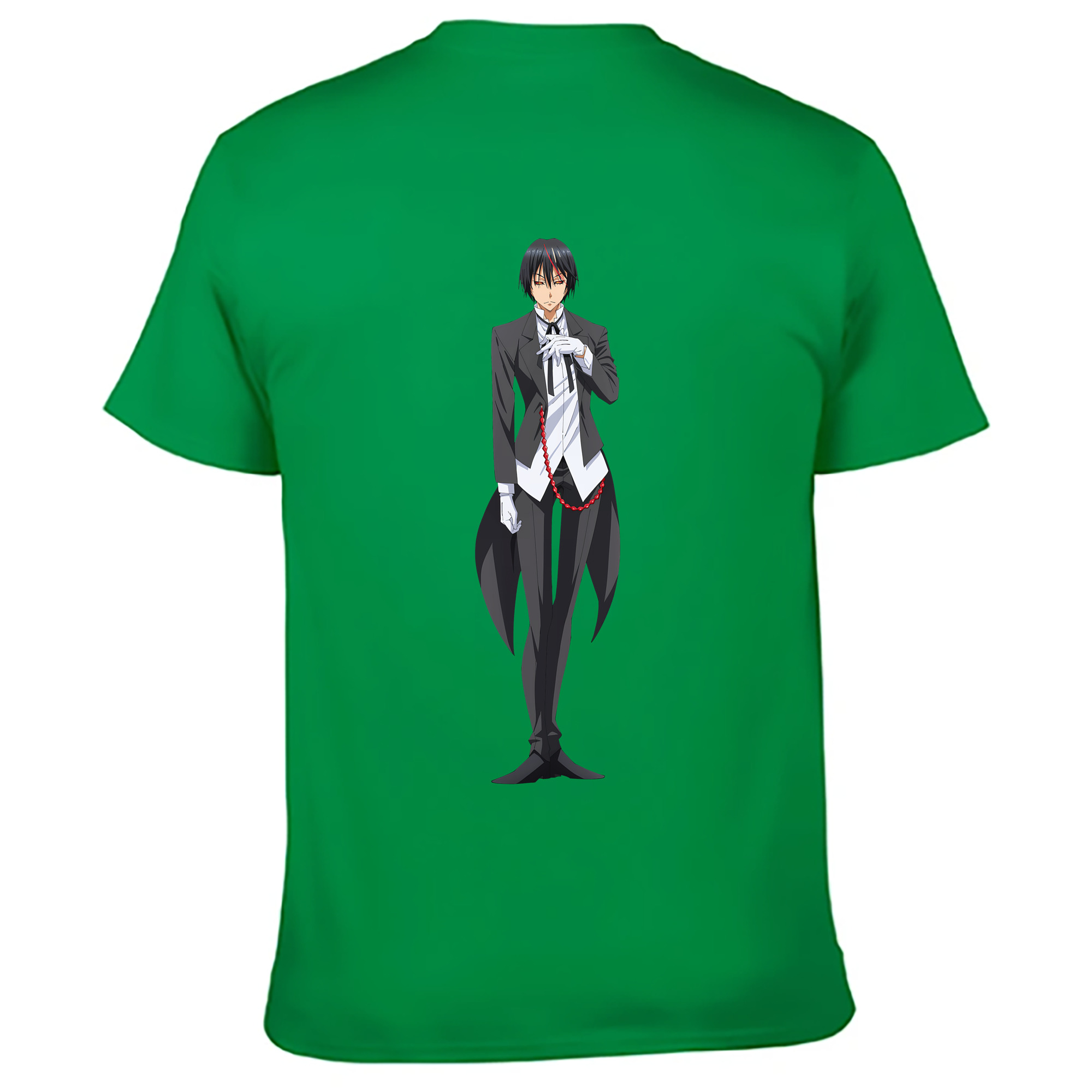 （画像用） 転スラ Regarding Reincarnated to Slime 綿100％ メンズ半袖Tシャツ（バックプリント） 通気性