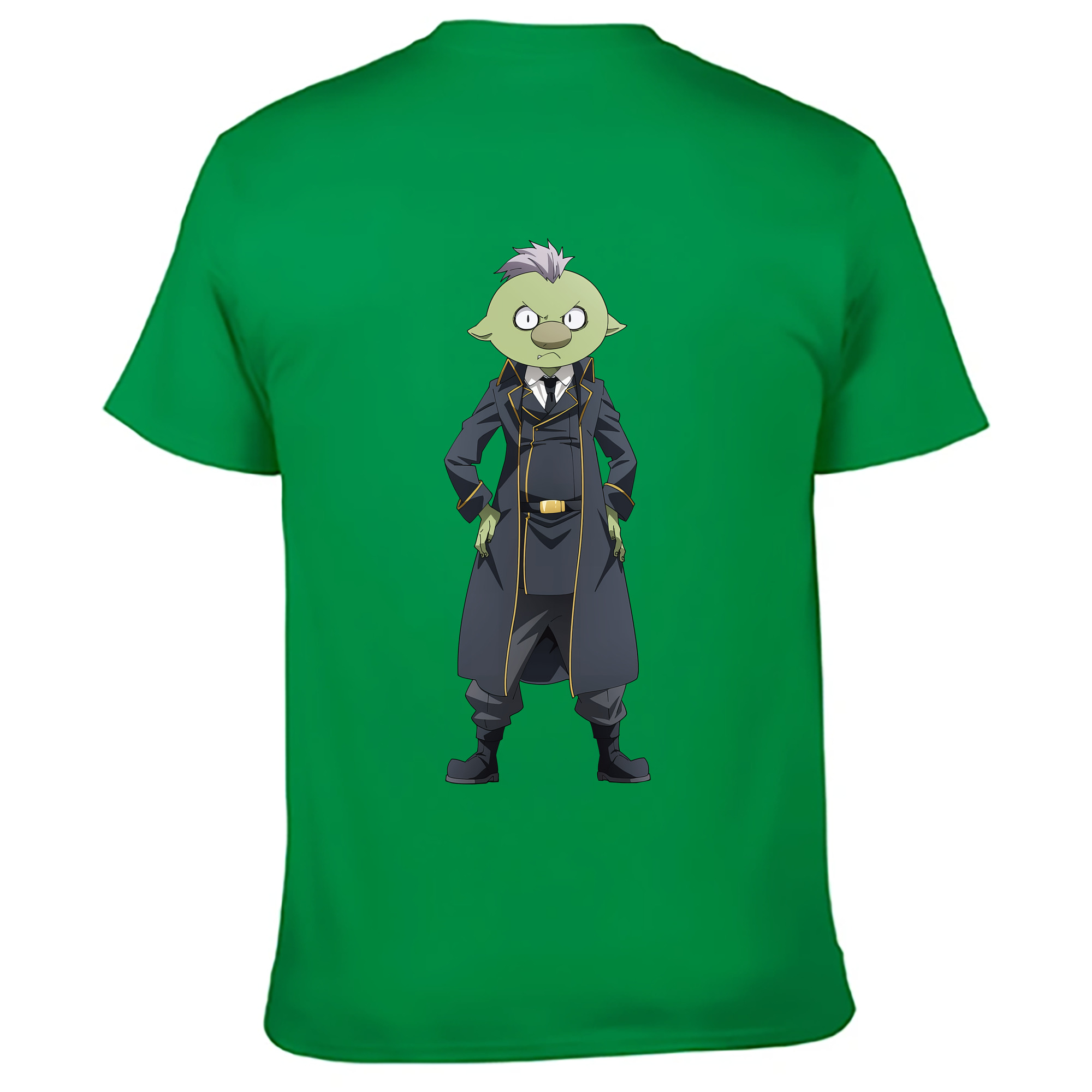 （画像用） 転スラ Regarding Reincarnated to Slime 綿100％ メンズ半袖Tシャツ（バックプリント） 通気性
