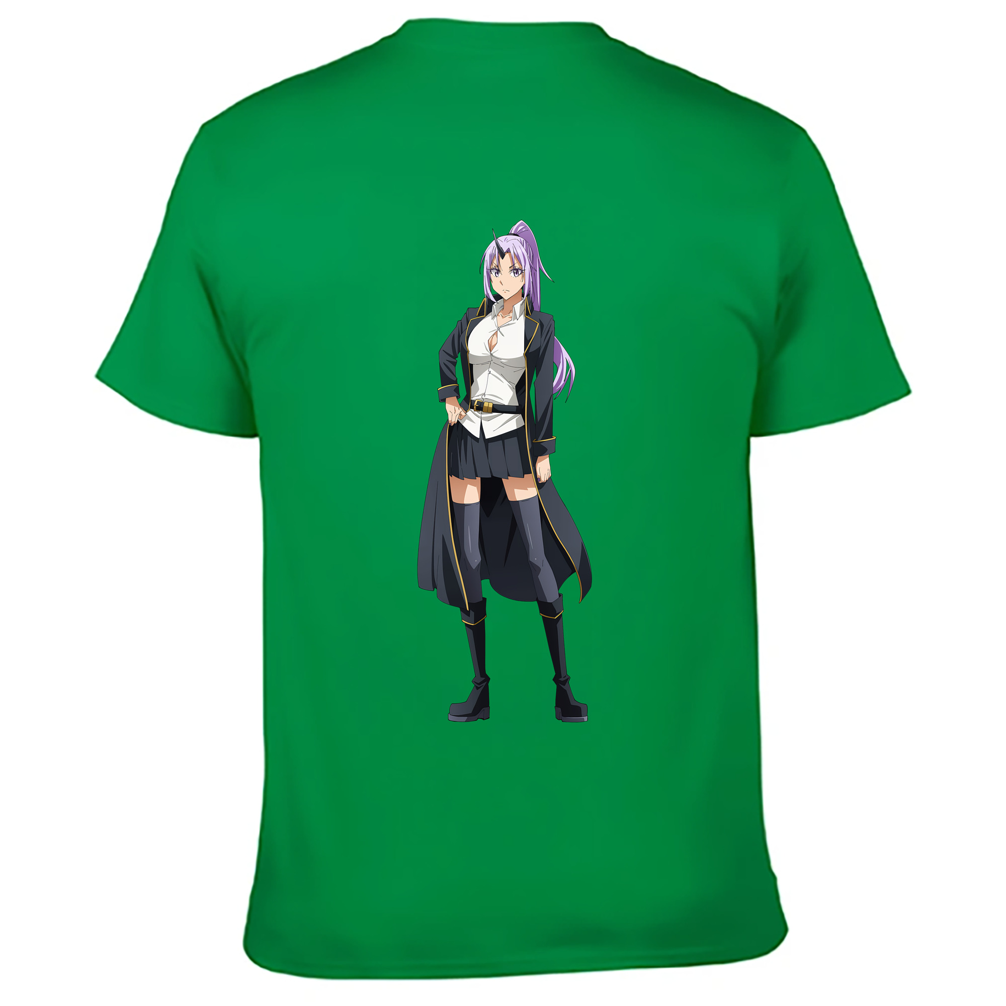 （画像用） 転スラ Regarding Reincarnated to Slime 綿100％ メンズ半袖Tシャツ（バックプリント） 通気性