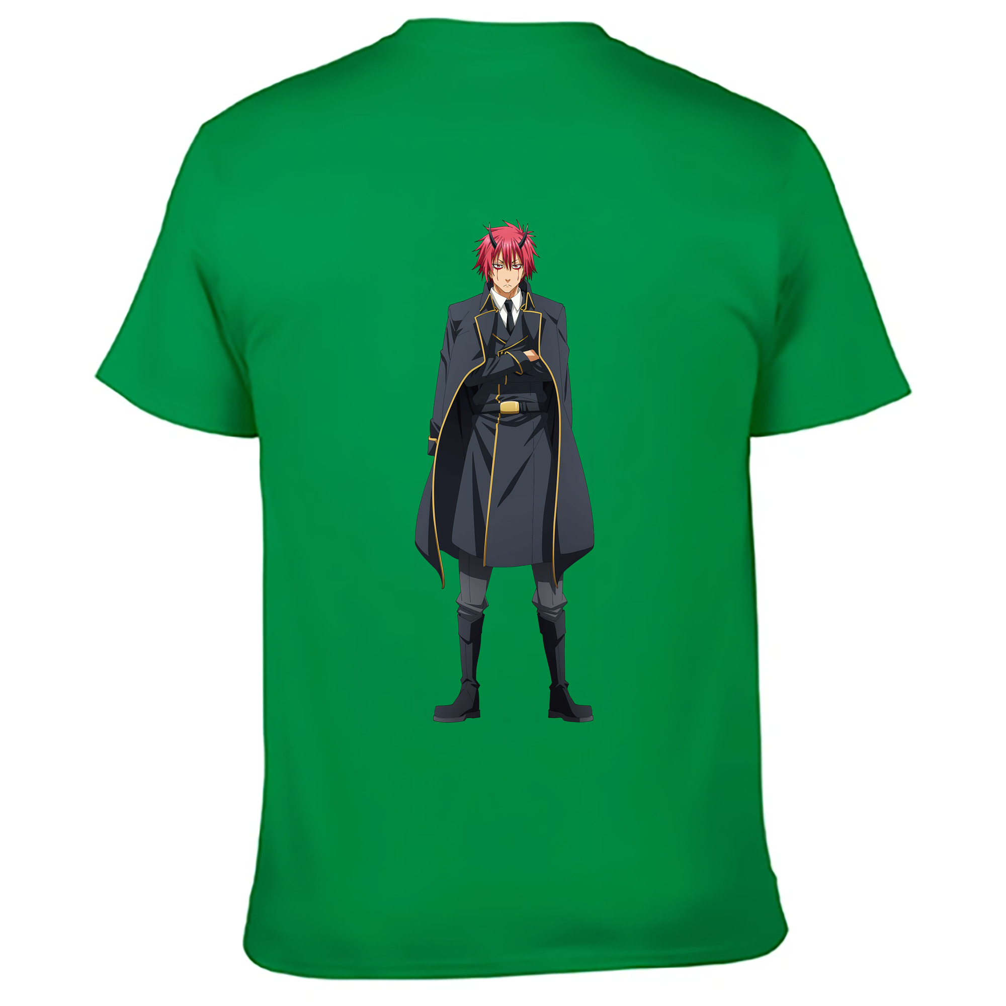 （画像用） 転スラ Regarding Reincarnated to Slime 綿100％ メンズ半袖Tシャツ（バックプリント） 通気性