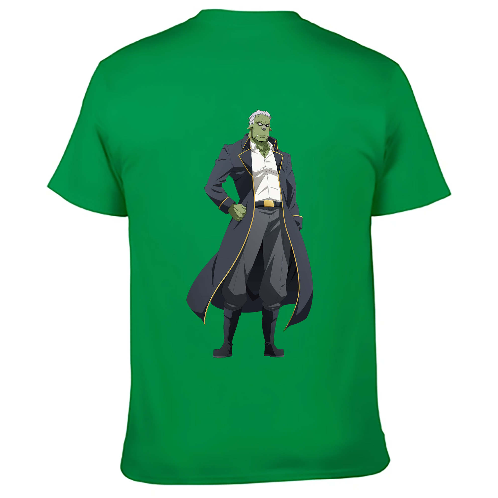 （画像用） 転スラ Regarding Reincarnated to Slime 綿100％ メンズ半袖Tシャツ（バックプリント） 通気性
