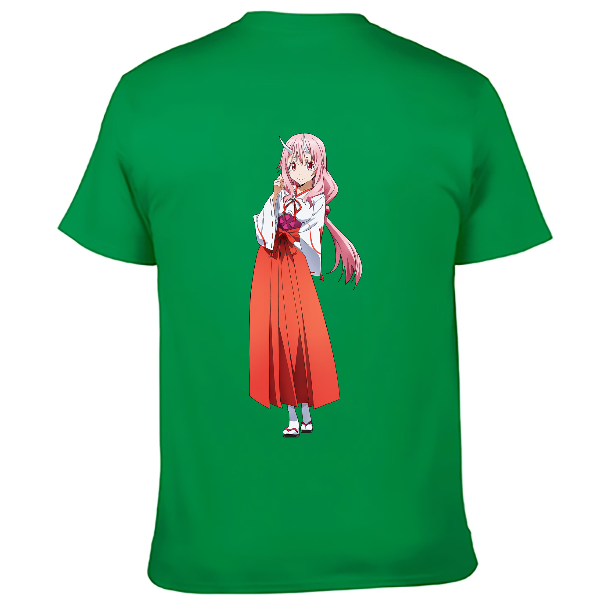 （画像用） 転スラ Regarding Reincarnated to Slime 綿100％ メンズ半袖Tシャツ（バックプリント） 通気性