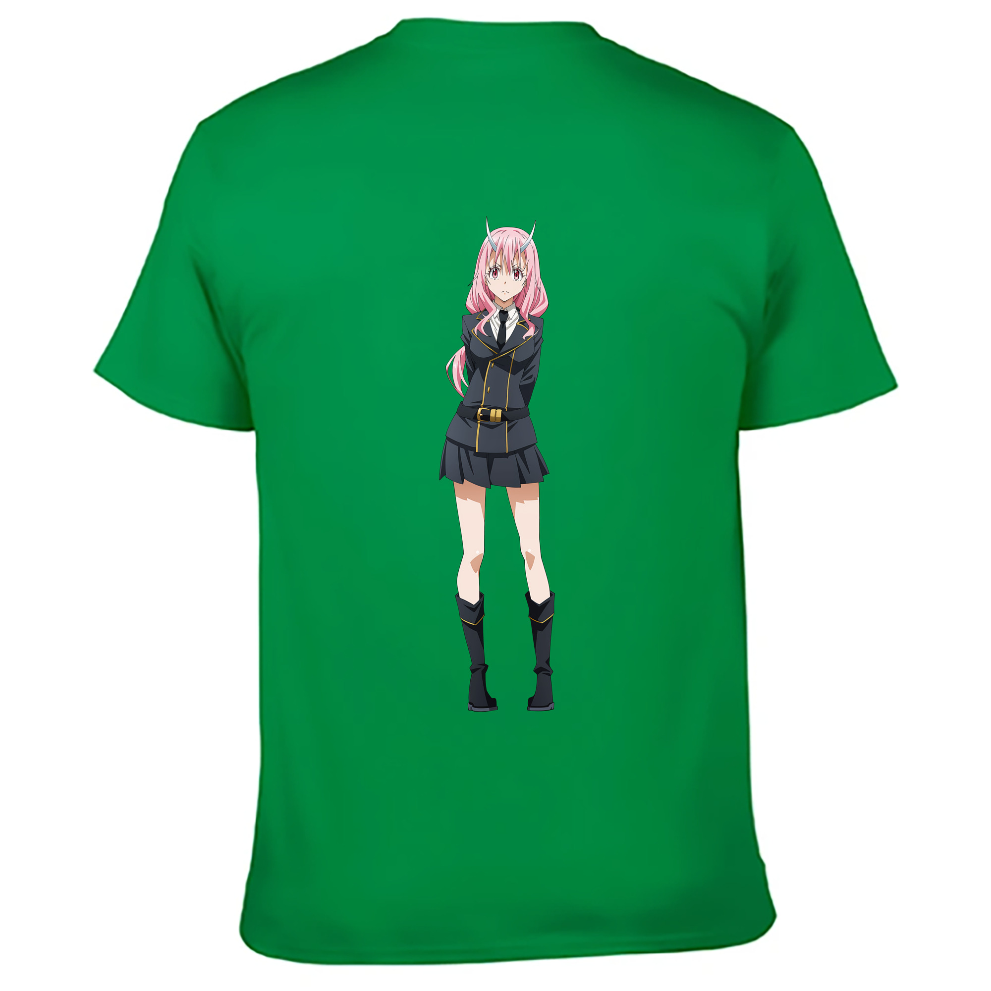 （画像用） 転スラ Regarding Reincarnated to Slime 綿100％ メンズ半袖Tシャツ（バックプリント） 通気性