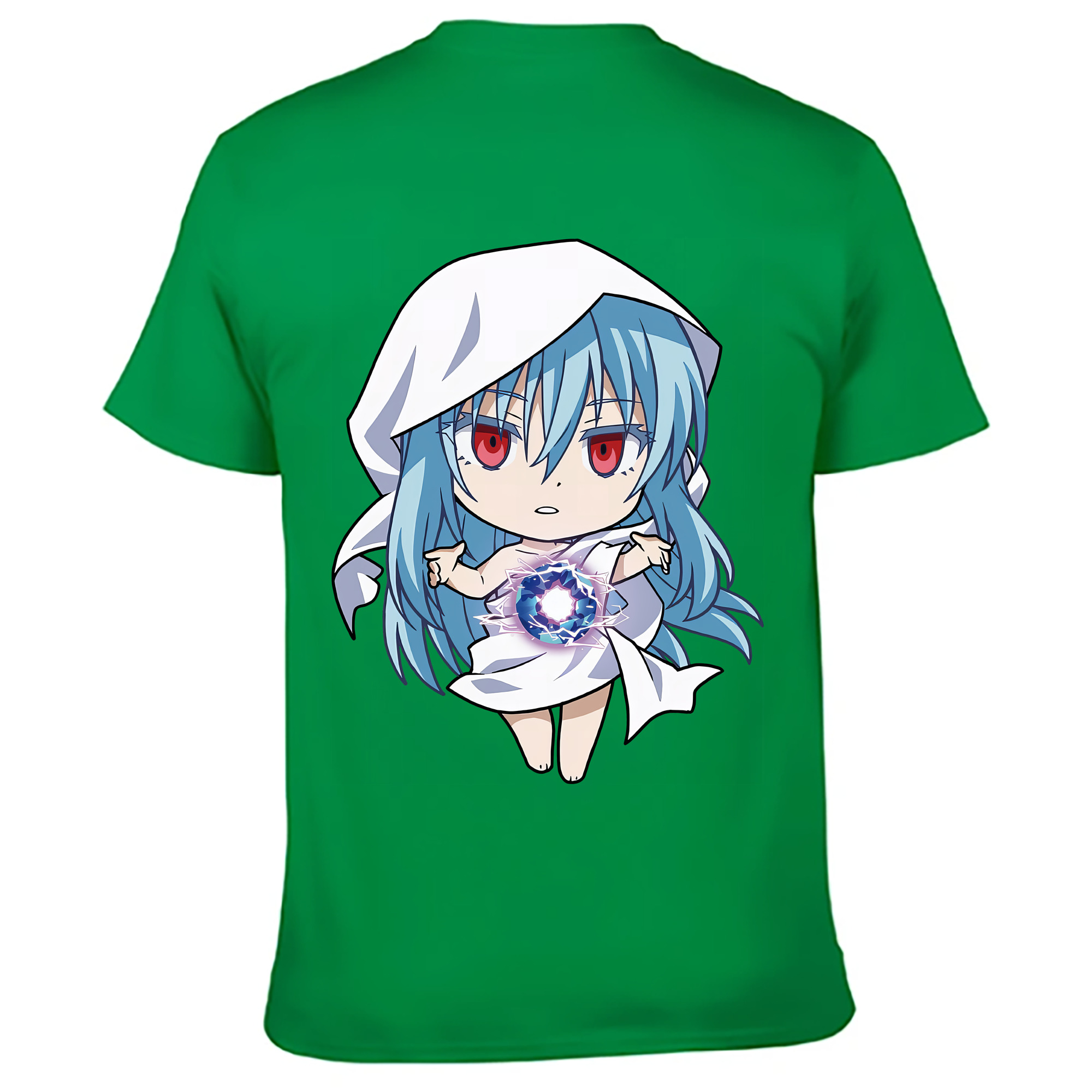 （画像用） 転スラ Regarding Reincarnated to Slime 綿100％ メンズ半袖Tシャツ（バックプリント） 通気性