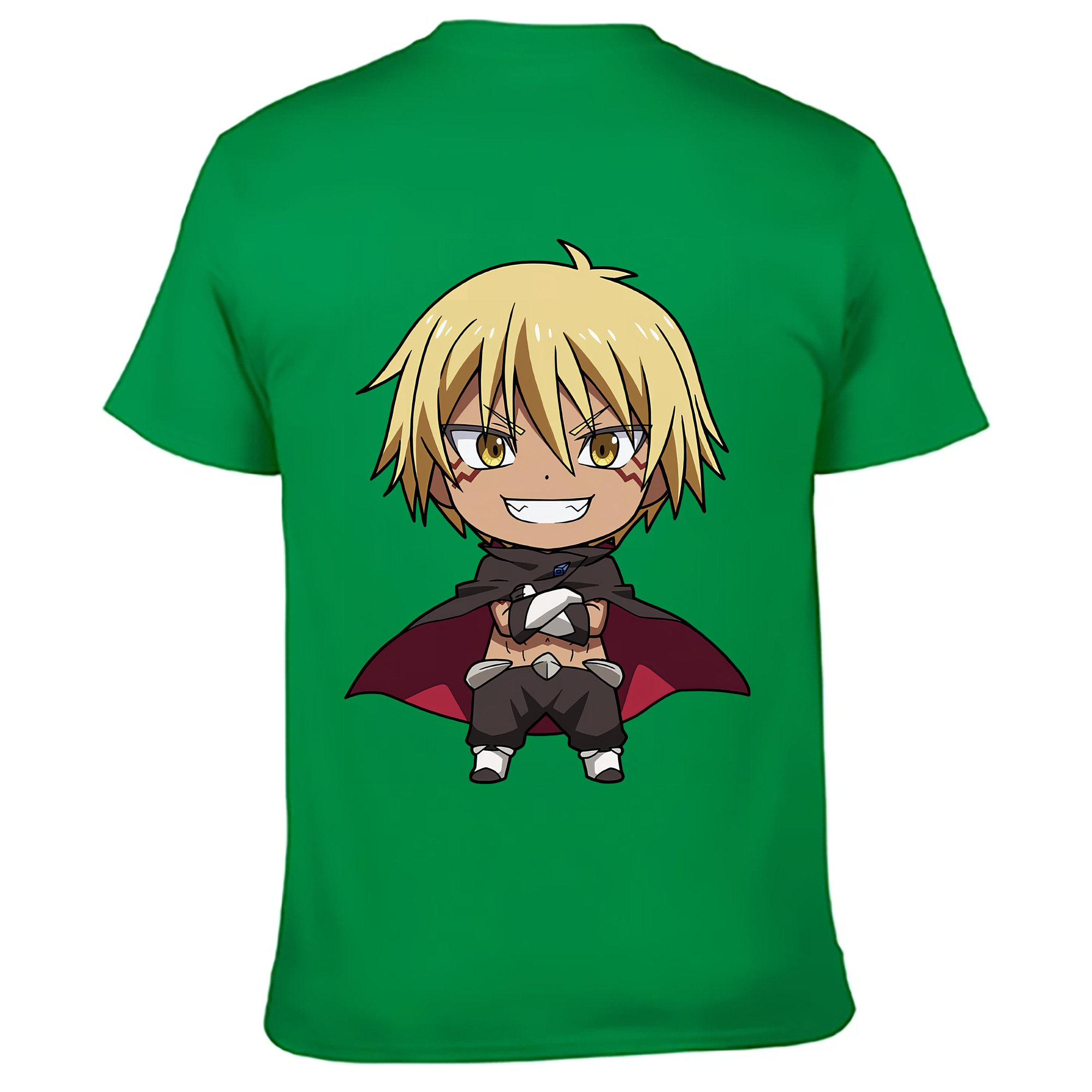 （画像用） 転スラ Regarding Reincarnated to Slime 綿100％ メンズ半袖Tシャツ（バックプリント） 通気性