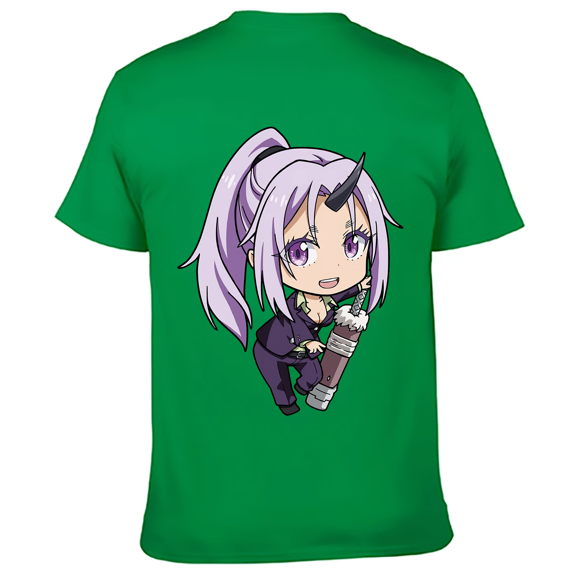 （画像用） 転スラ Regarding Reincarnated to Slime 綿100％ メンズ半袖Tシャツ（バックプリント） 通気性