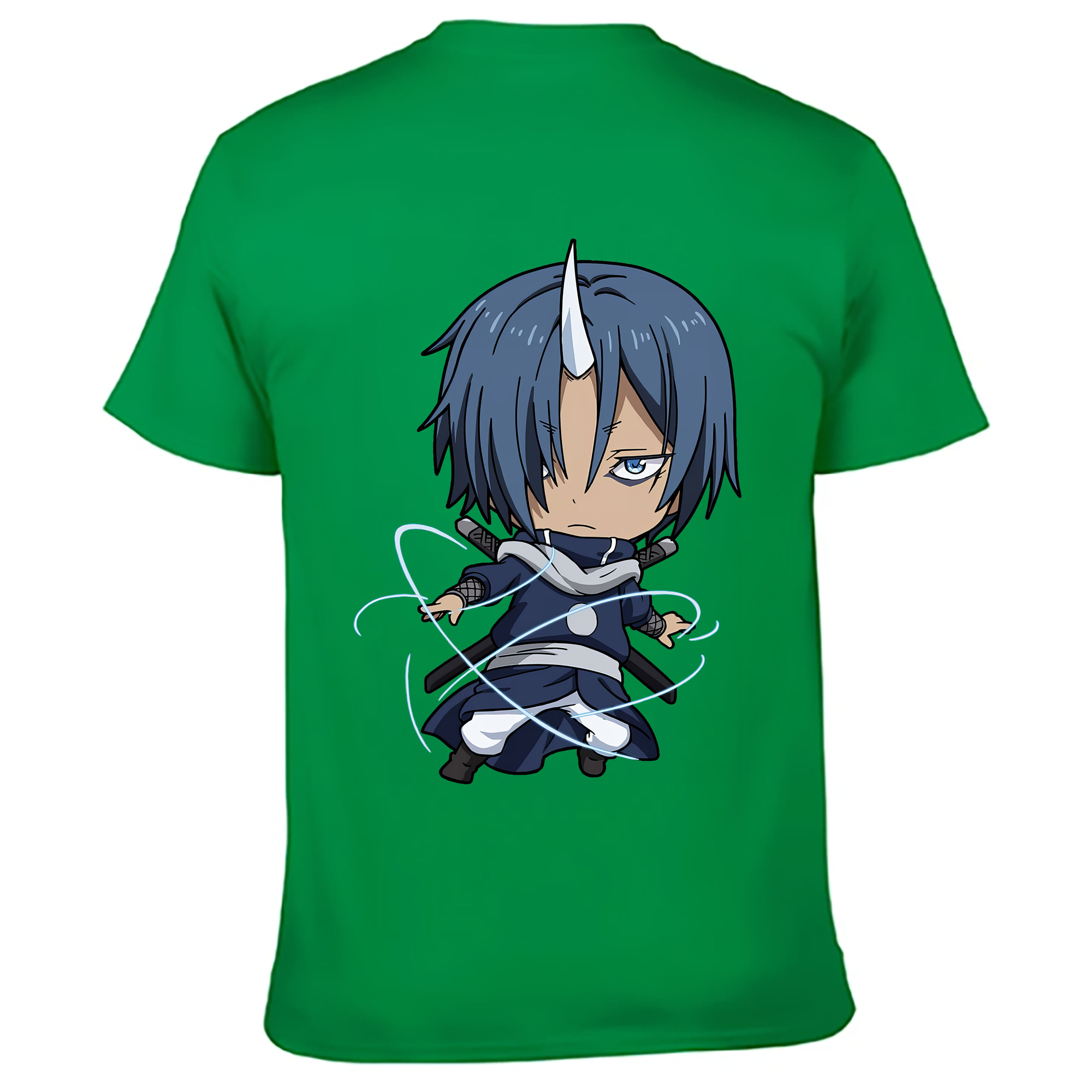 （画像用） 転スラ Regarding Reincarnated to Slime 綿100％ メンズ半袖Tシャツ（バックプリント） 通気性