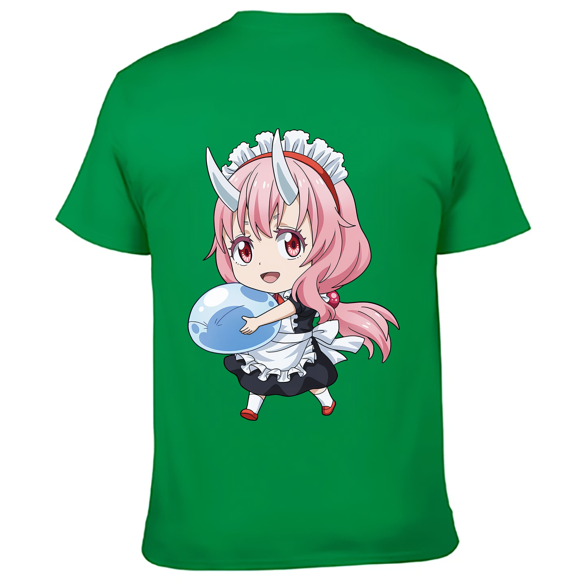 （画像用） 転スラ Regarding Reincarnated to Slime 綿100％ メンズ半袖Tシャツ（バックプリント） 通気性