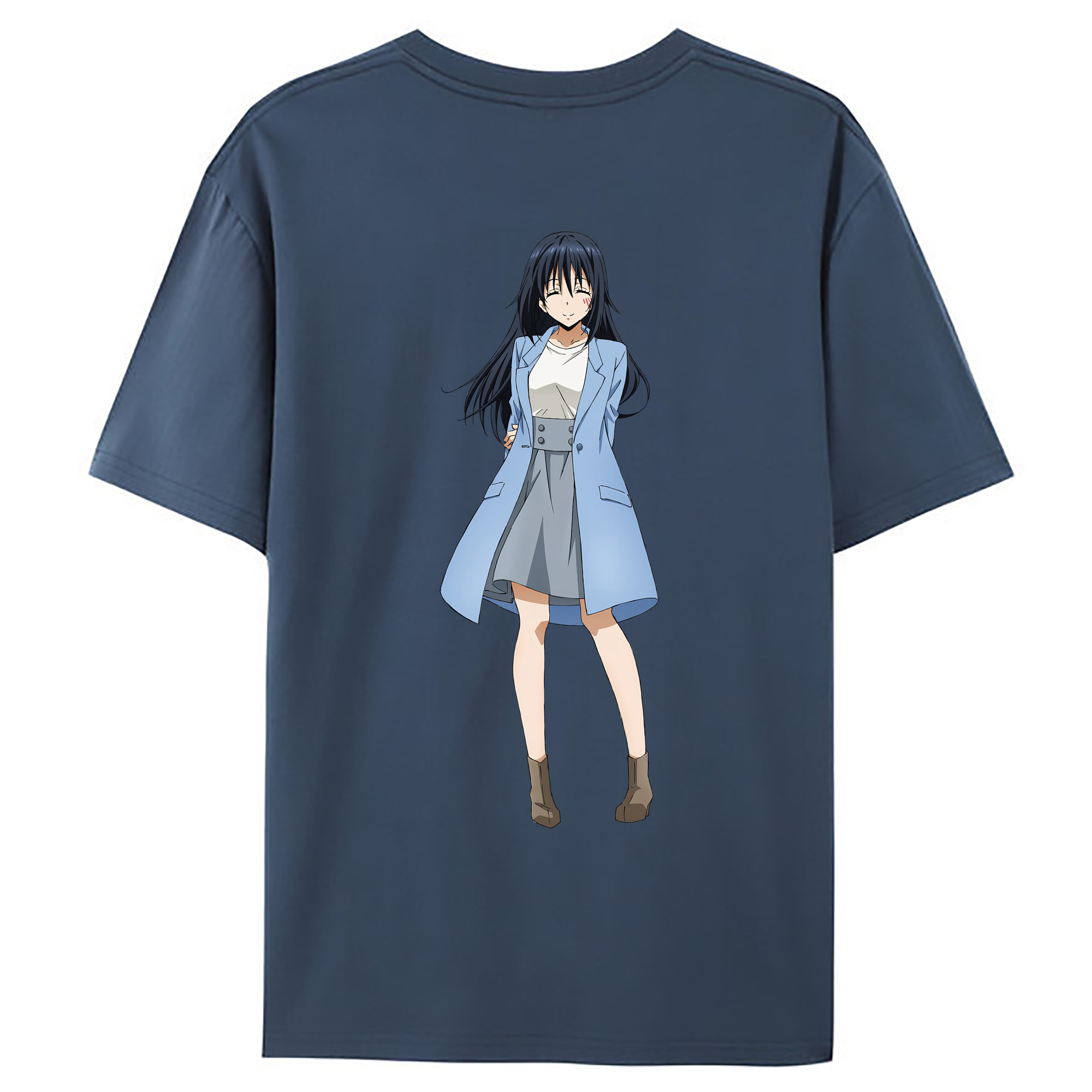（画像用） 転スラ Regarding Reincarnated to Slime 綿100％ メンズ半袖Tシャツ（バックプリント） 通気性