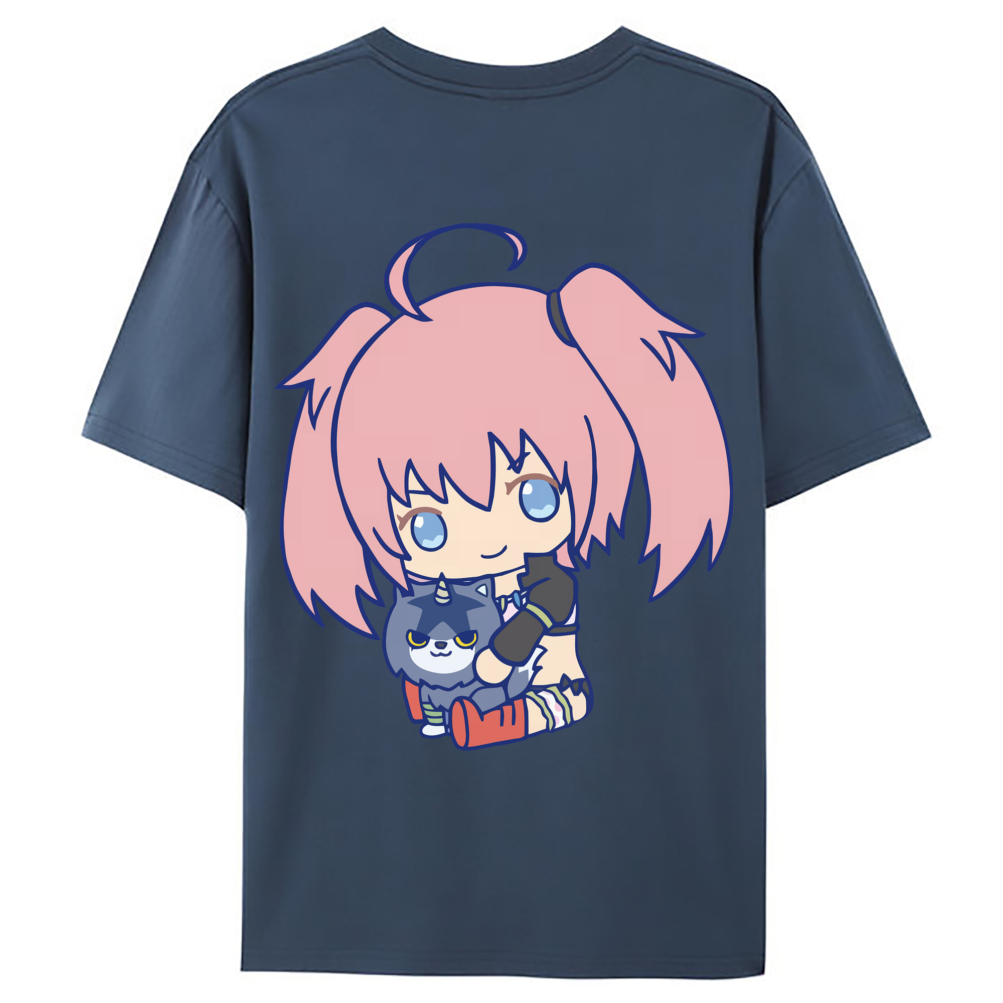 （画像用） 転スラ Regarding Reincarnated to Slime 綿100％ メンズ半袖Tシャツ（バックプリント） 通気性