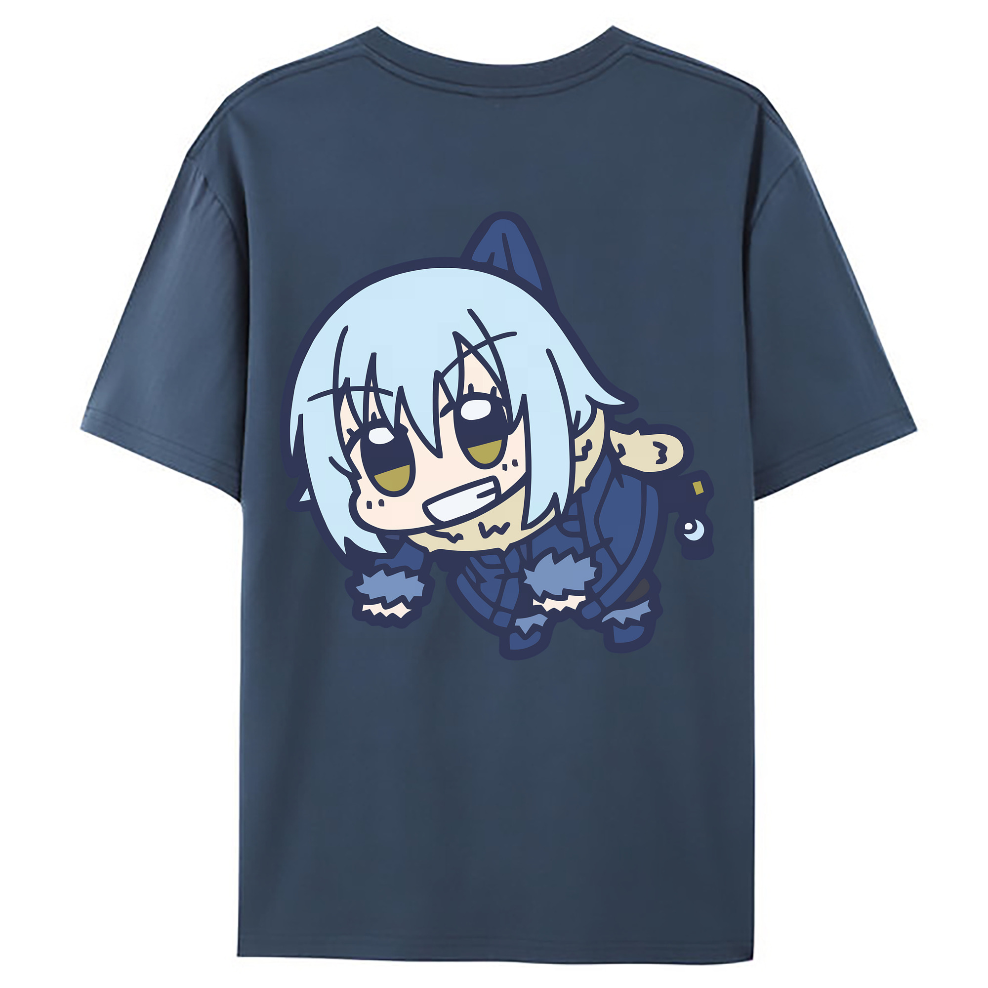 （画像用） 転スラ Regarding Reincarnated to Slime 綿100％ メンズ半袖Tシャツ（バックプリント） 通気性
