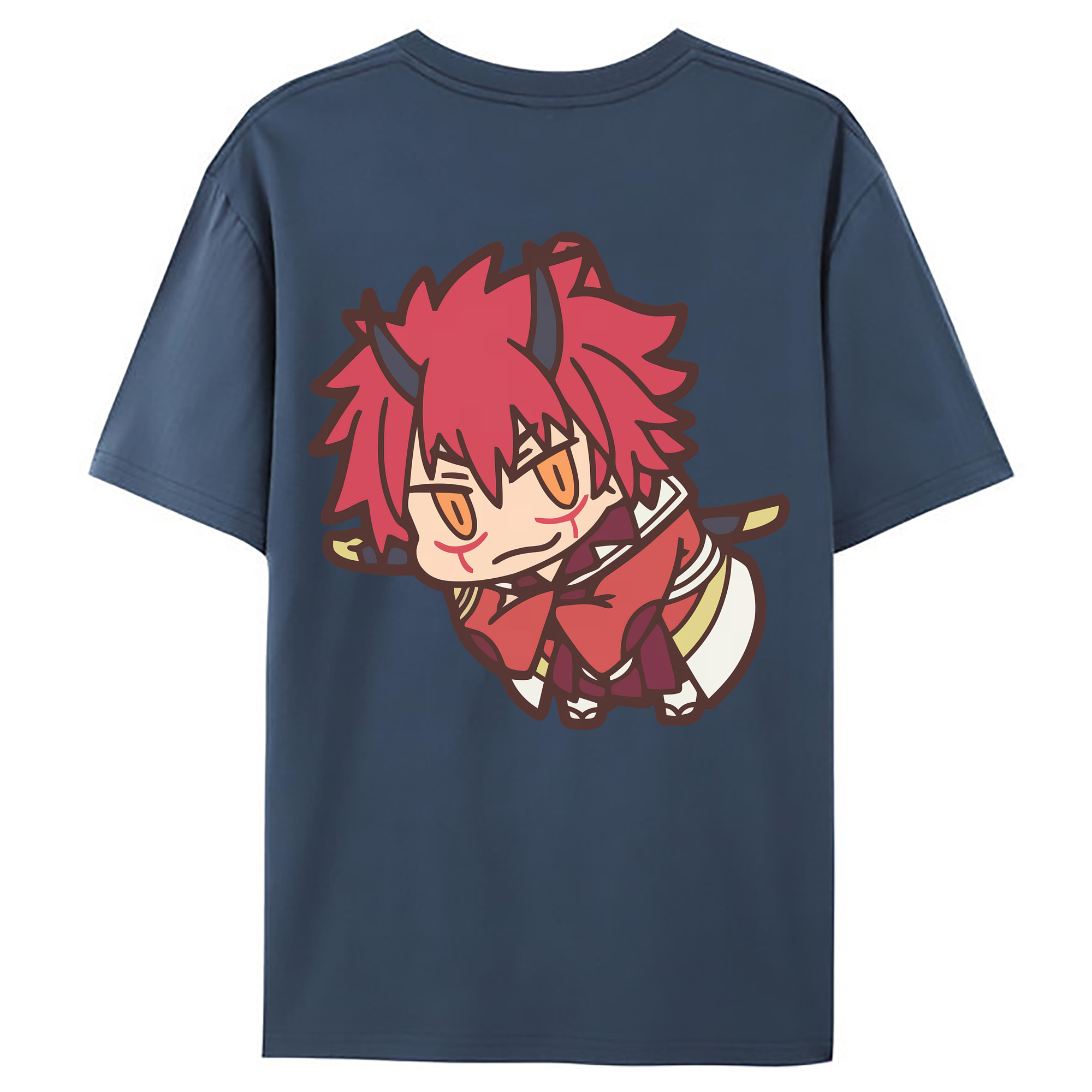 （画像用） 転スラ Regarding Reincarnated to Slime 綿100％ メンズ半袖Tシャツ（バックプリント） 通気性