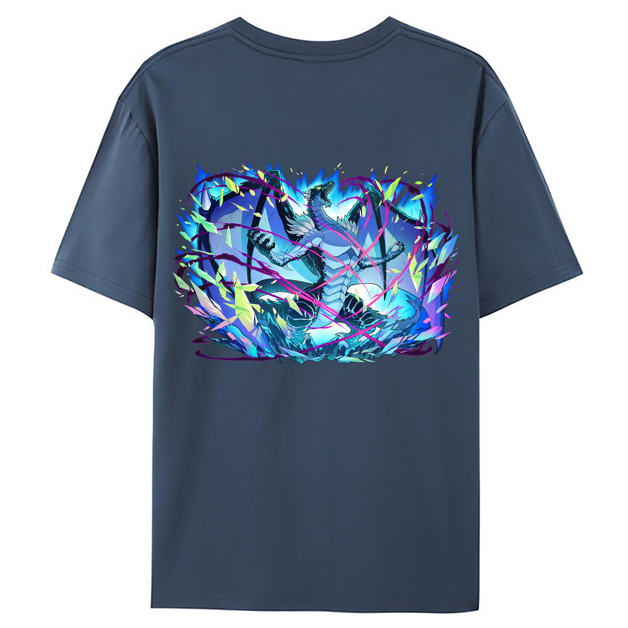 （画像用） 転スラ Regarding Reincarnated to Slime 綿100％ メンズ半袖Tシャツ（バックプリント） 通気性