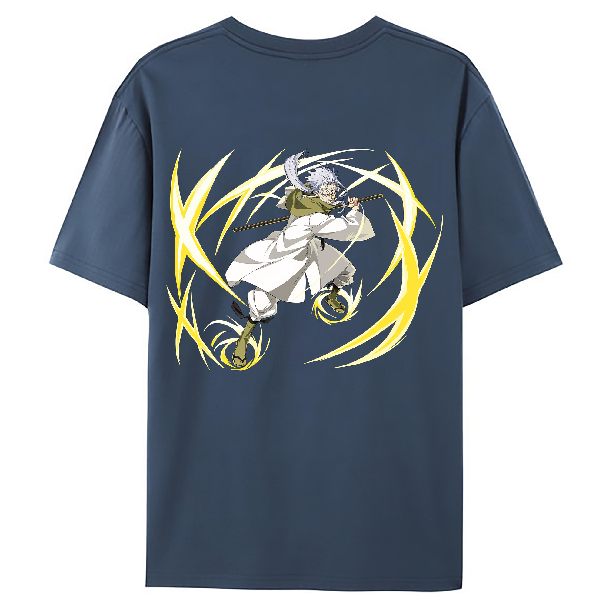 （画像用） 転スラ Regarding Reincarnated to Slime 綿100％ メンズ半袖Tシャツ（バックプリント） 通気性