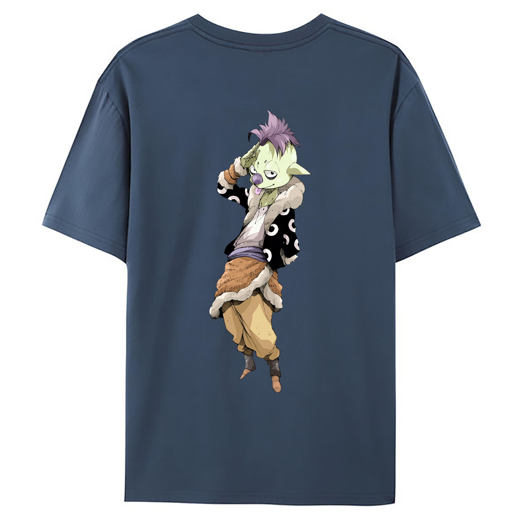 （画像用） 転スラ Regarding Reincarnated to Slime 綿100％ メンズ半袖Tシャツ（バックプリント） 通気性
