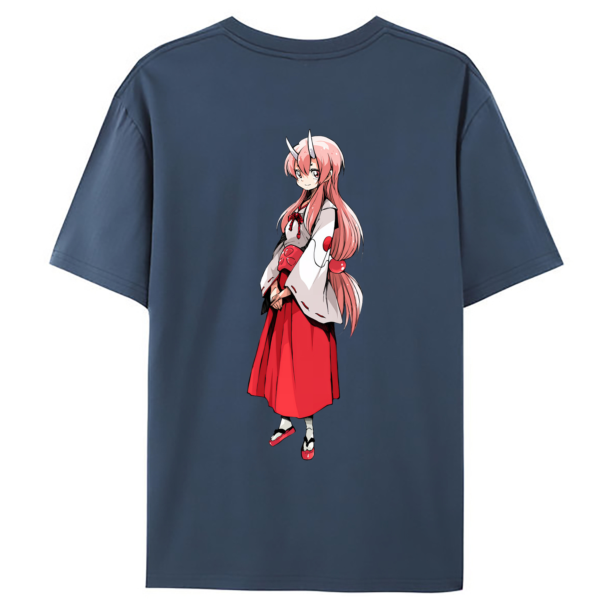 （画像用） 転スラ Regarding Reincarnated to Slime 綿100％ メンズ半袖Tシャツ（バックプリント） 通気性