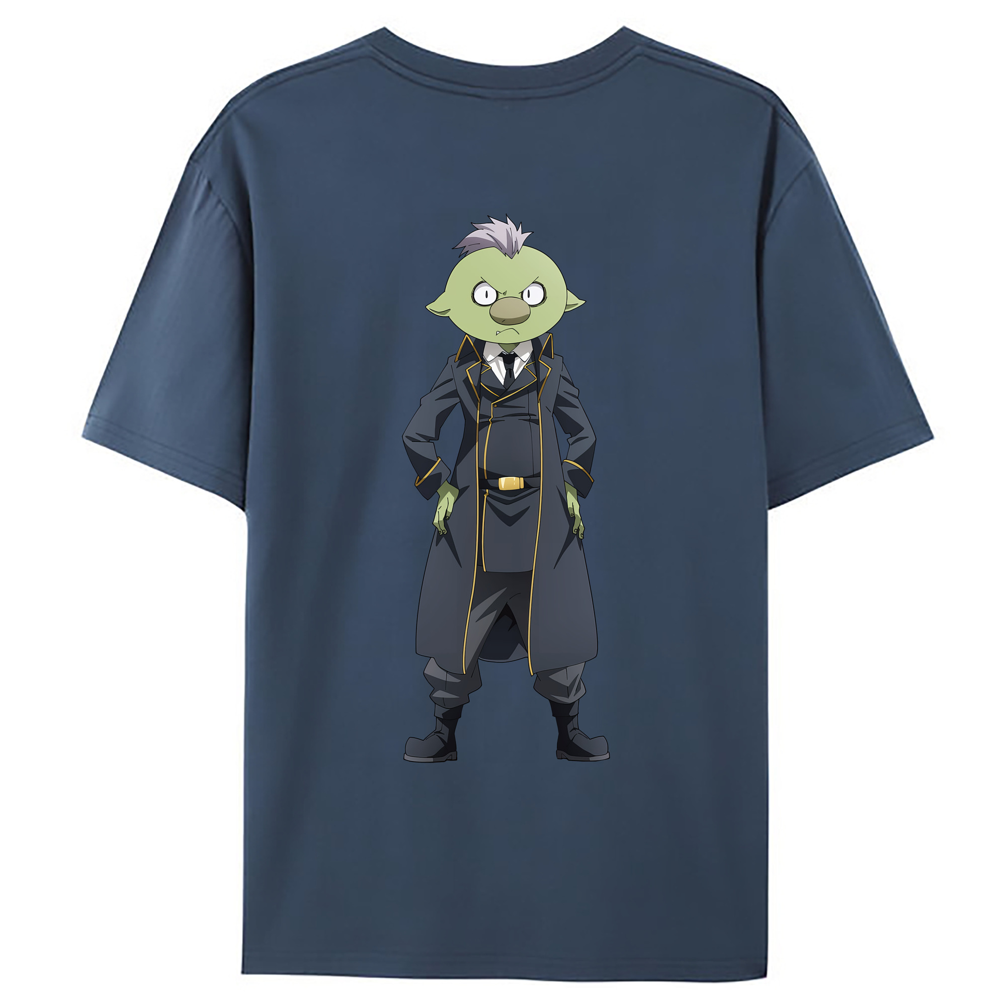 （画像用） 転スラ Regarding Reincarnated to Slime 綿100％ メンズ半袖Tシャツ（バックプリント） 通気性