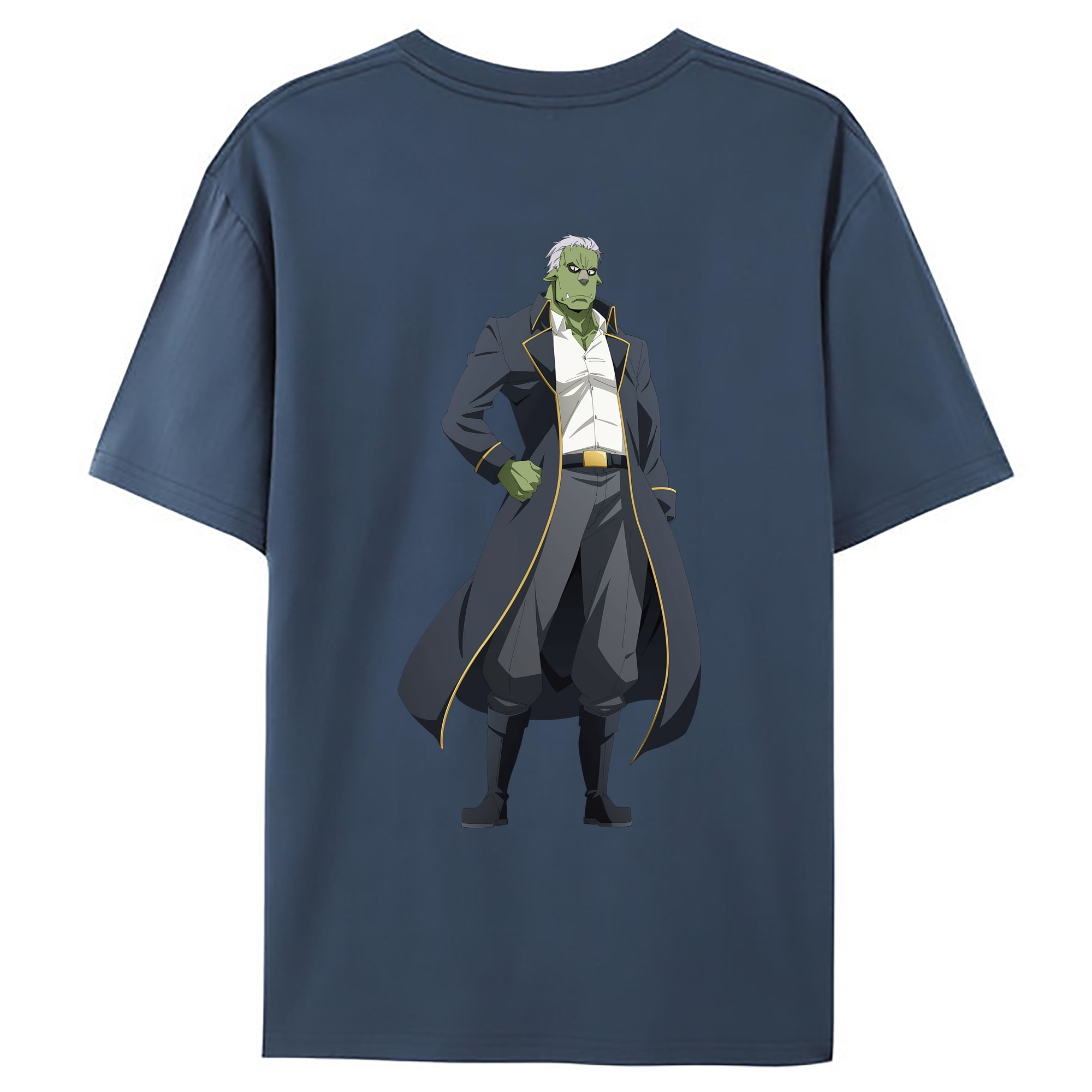 （画像用） 転スラ Regarding Reincarnated to Slime 綿100％ メンズ半袖Tシャツ（バックプリント） 通気性