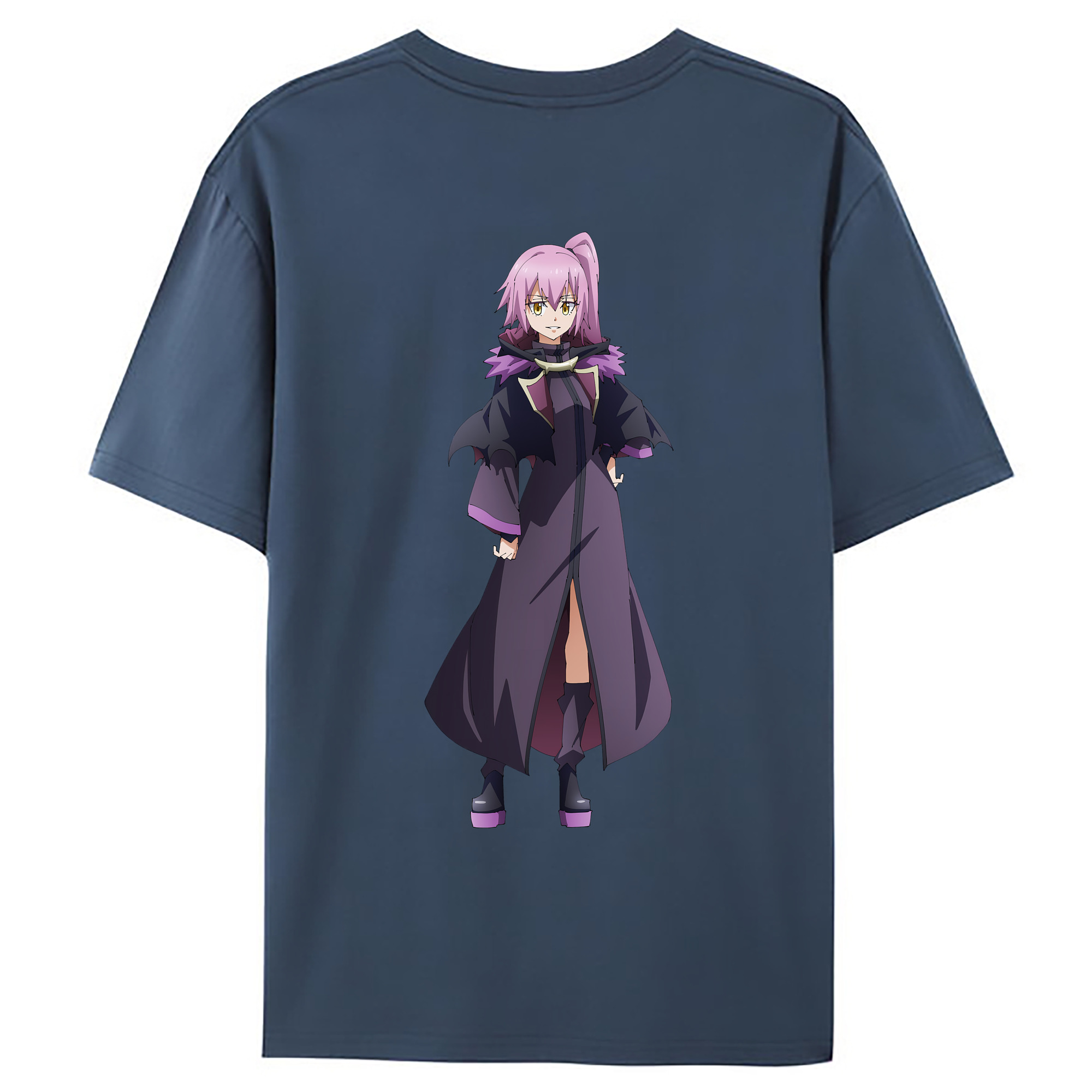 （画像用） 転スラ Regarding Reincarnated to Slime 綿100％ メンズ半袖Tシャツ（バックプリント） 通気性