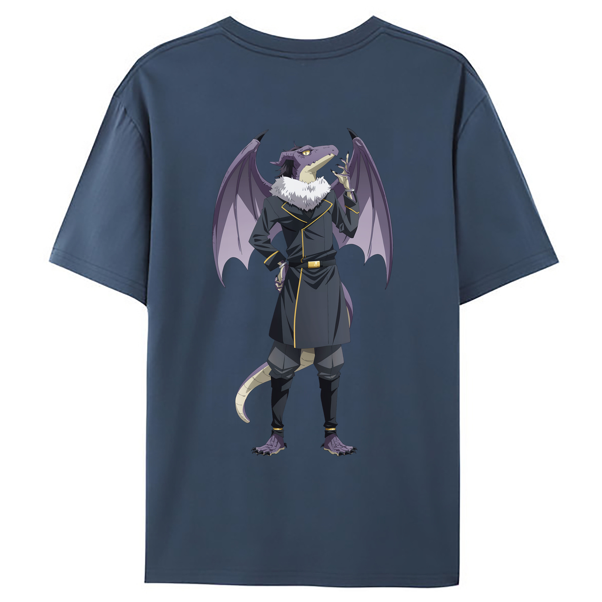 （画像用） 転スラ Regarding Reincarnated to Slime 綿100％ メンズ半袖Tシャツ（バックプリント） 通気性