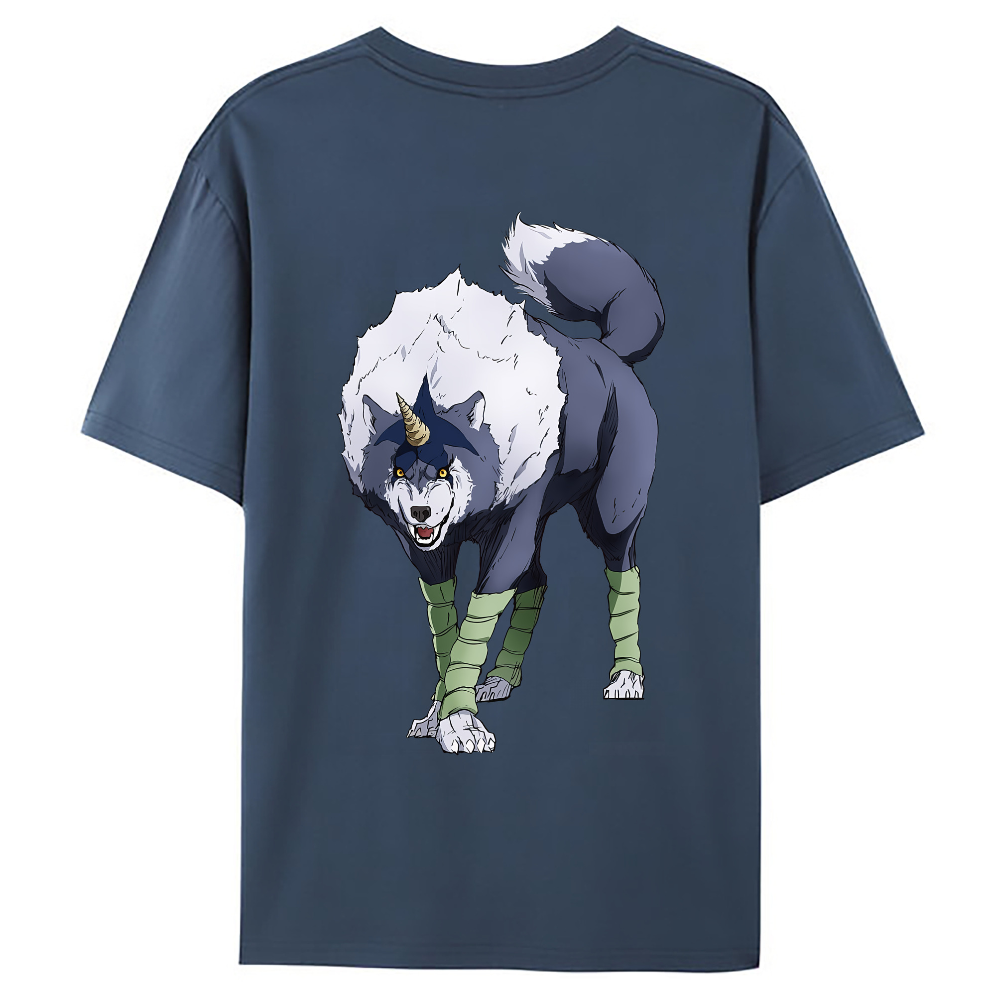 （画像用） 転スラ Regarding Reincarnated to Slime 綿100％ メンズ半袖Tシャツ（バックプリント） 通気性