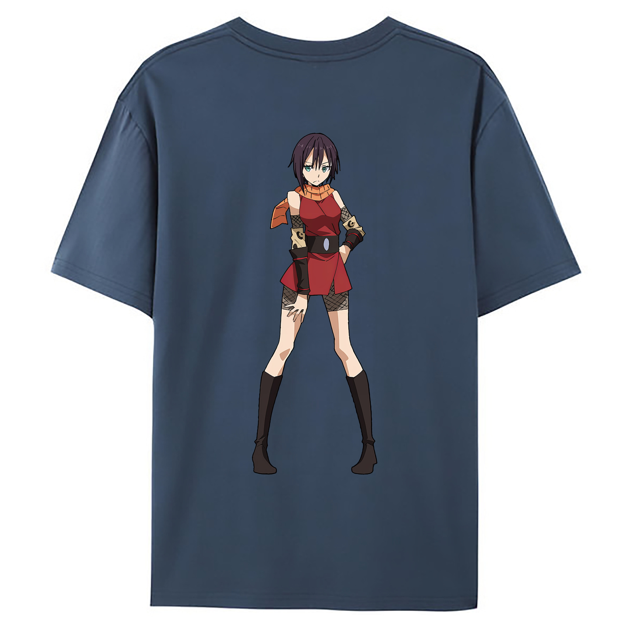 （画像用） 転スラ Regarding Reincarnated to Slime 綿100％ メンズ半袖Tシャツ（バックプリント） 通気性