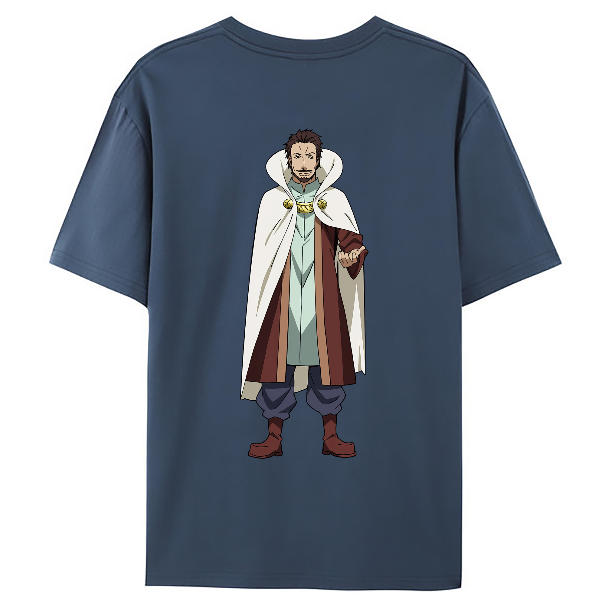（画像用） 転スラ Regarding Reincarnated to Slime 綿100％ メンズ半袖Tシャツ（バックプリント） 通気性