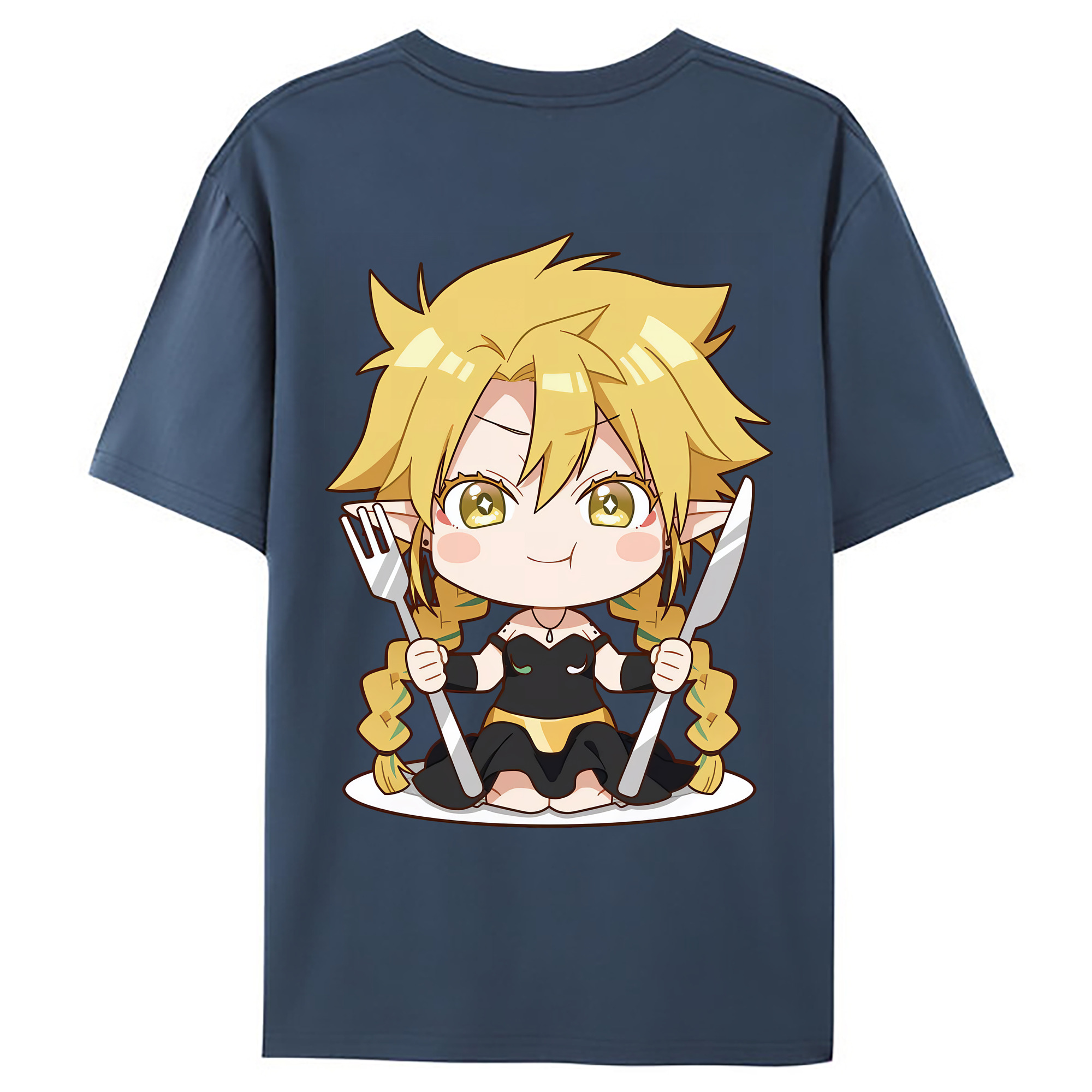 （画像用） 転スラ Regarding Reincarnated to Slime 綿100％ メンズ半袖Tシャツ（バックプリント） 通気性