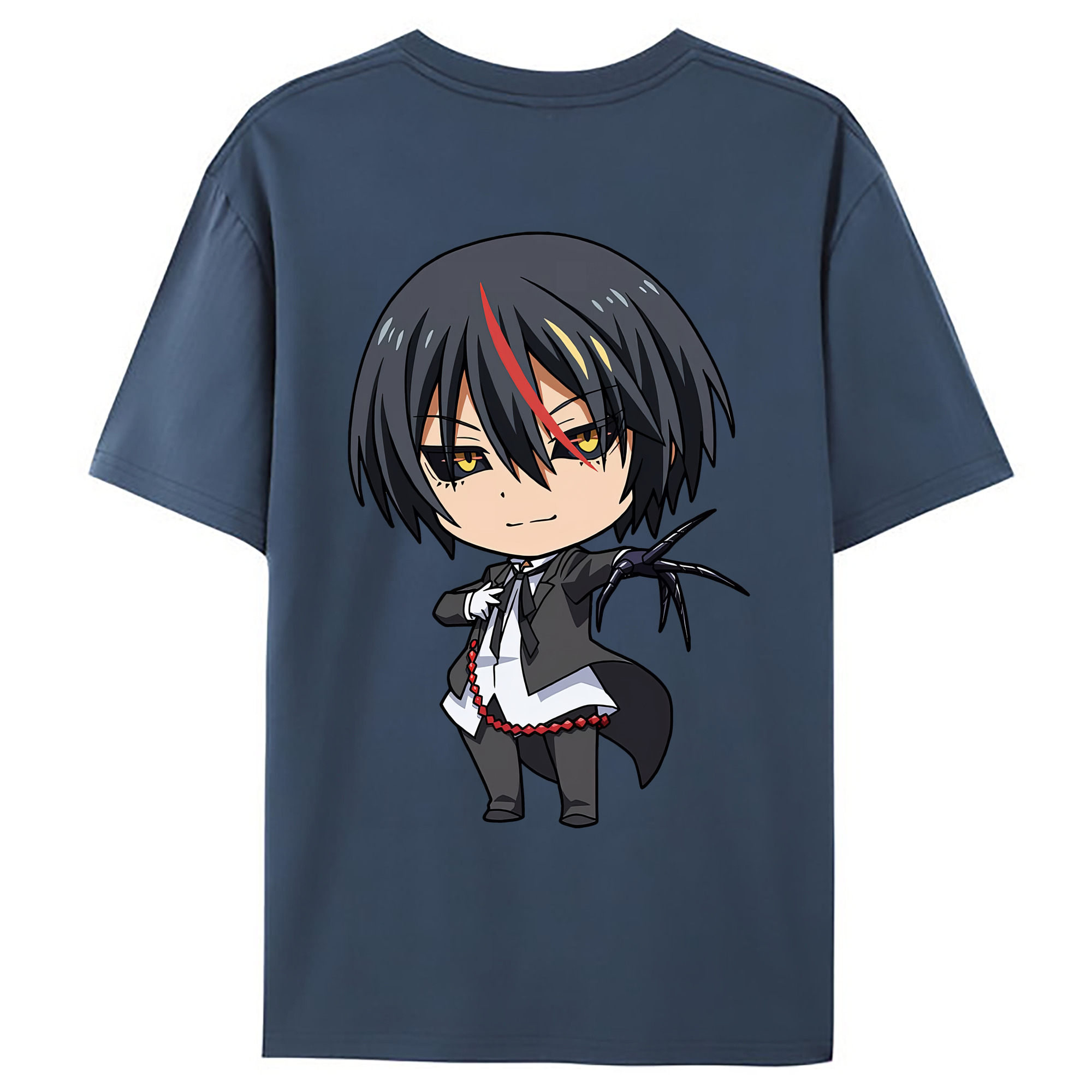 （画像用） 転スラ Regarding Reincarnated to Slime 綿100％ メンズ半袖Tシャツ（バックプリント） 通気性