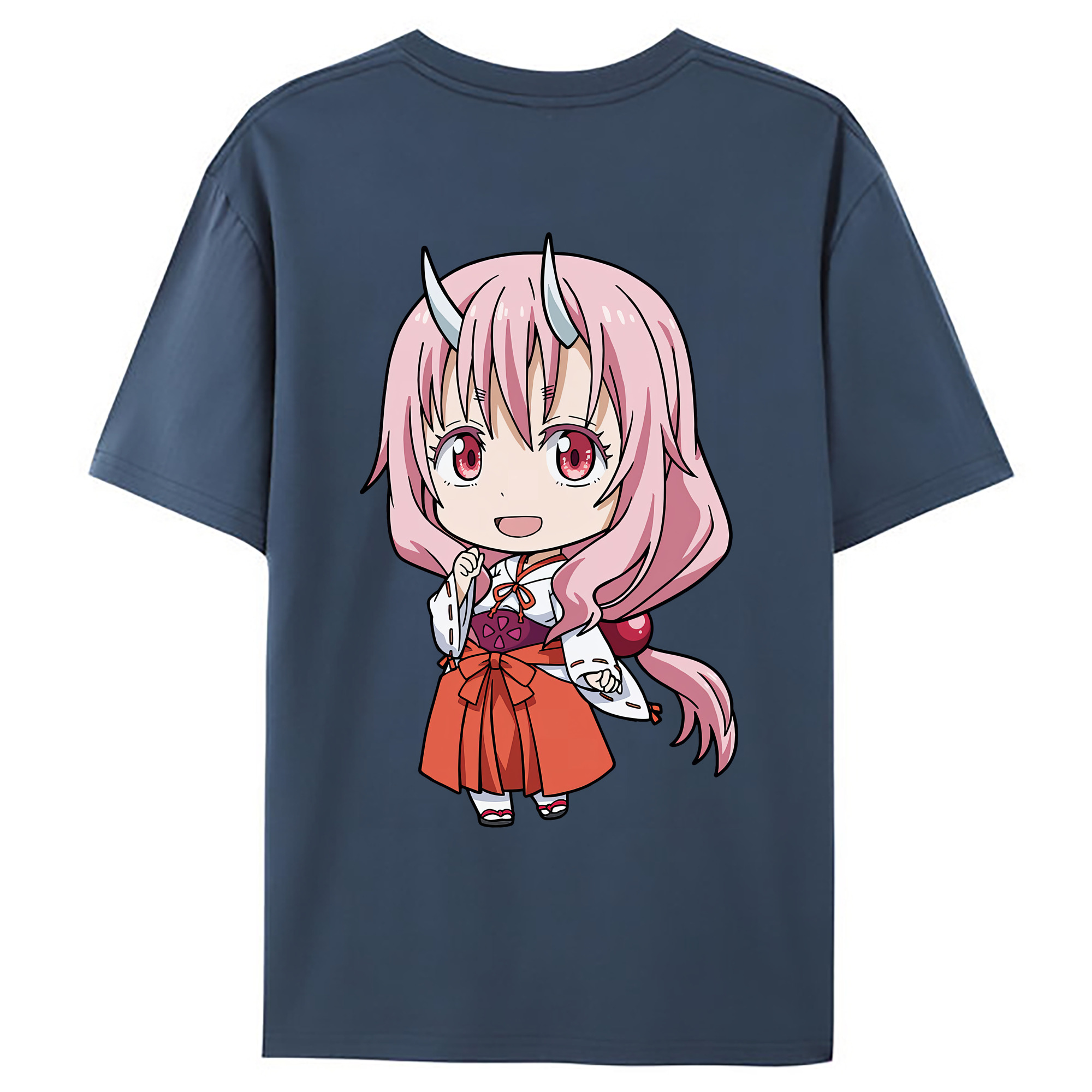 （画像用） 転スラ Regarding Reincarnated to Slime 綿100％ メンズ半袖Tシャツ（バックプリント） 通気性