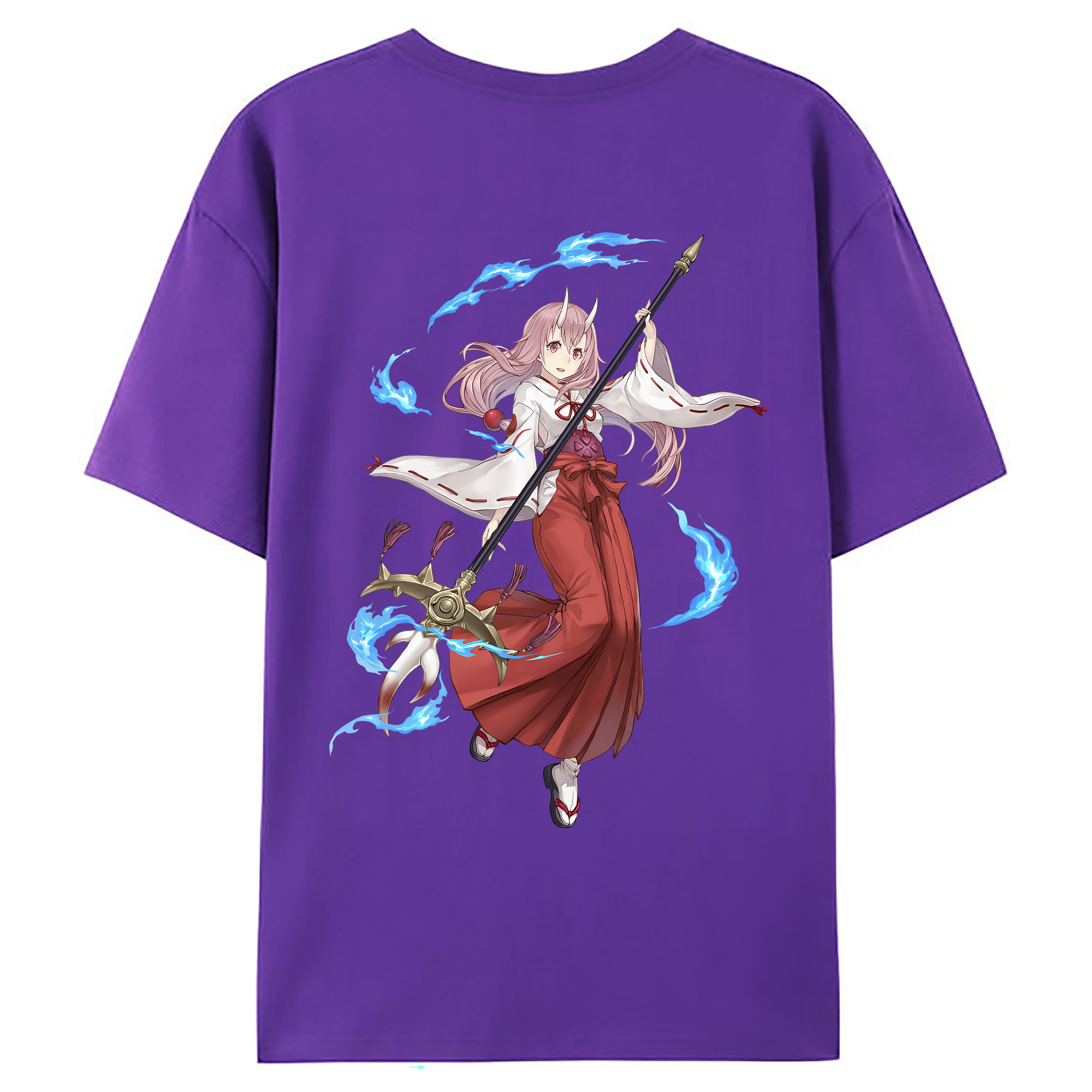 （画像用） 転スラ Regarding Reincarnated to Slime 綿100％ メンズ半袖Tシャツ（バックプリント） 通気性