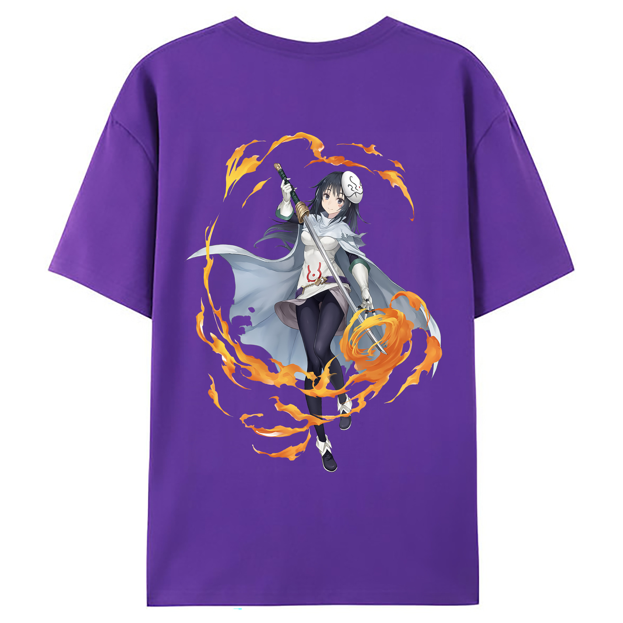 （画像用） 転スラ Regarding Reincarnated to Slime 綿100％ メンズ半袖Tシャツ（バックプリント） 通気性