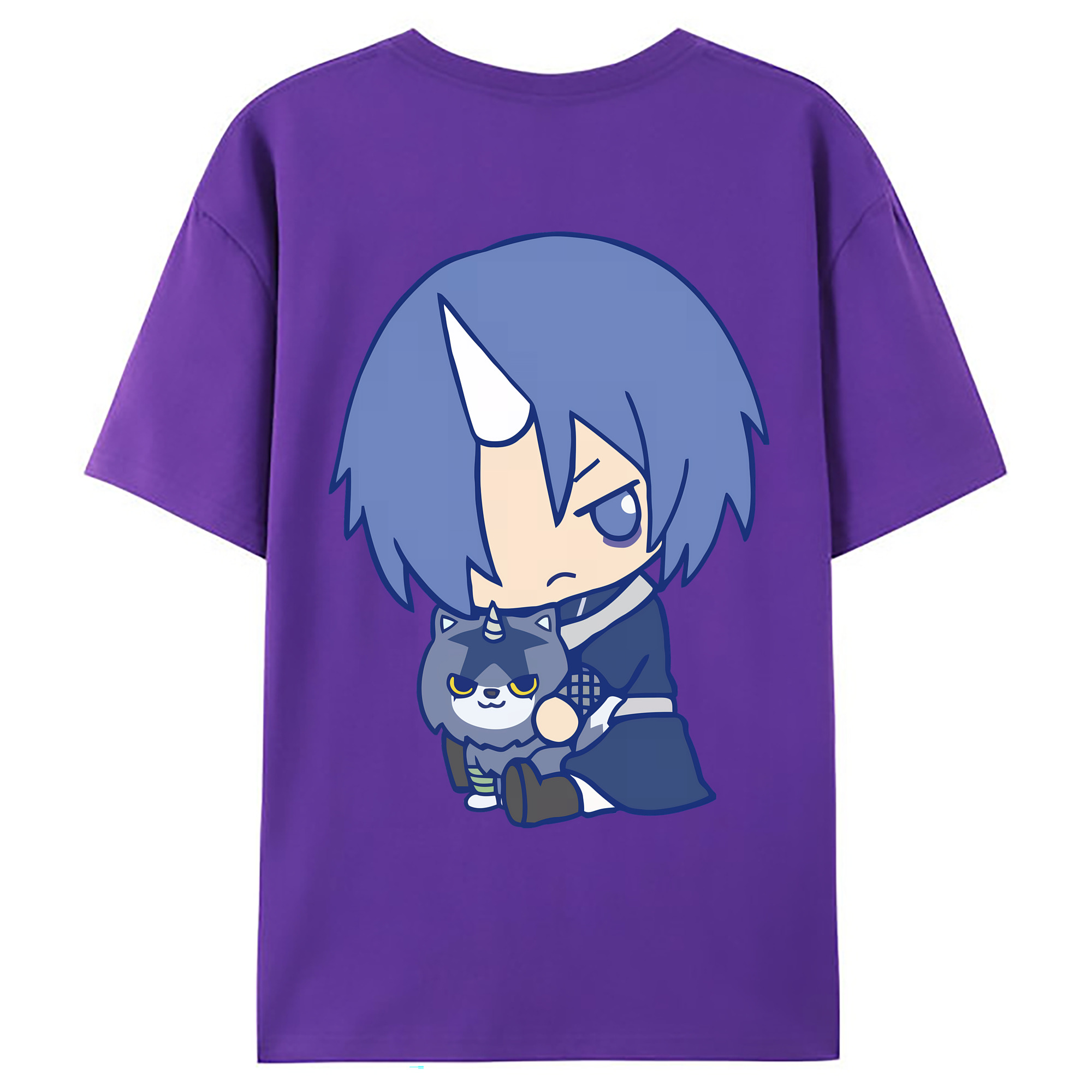 （画像用） 転スラ Regarding Reincarnated to Slime 綿100％ メンズ半袖Tシャツ（バックプリント） 通気性