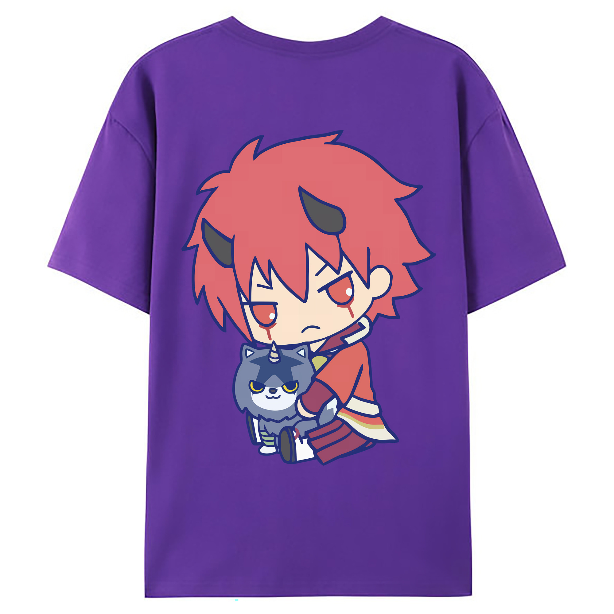 （画像用） 転スラ Regarding Reincarnated to Slime 綿100％ メンズ半袖Tシャツ（バックプリント） 通気性