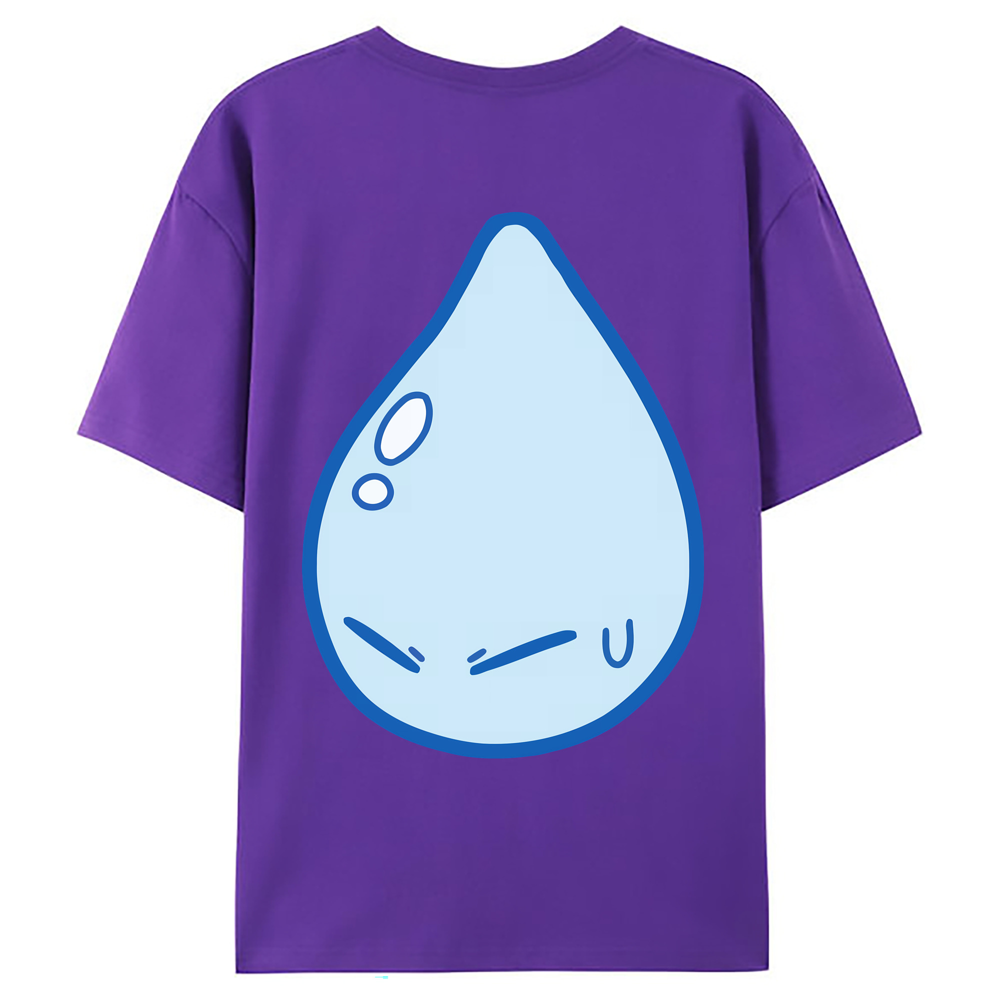 （画像用） 転スラ Regarding Reincarnated to Slime 綿100％ メンズ半袖Tシャツ（バックプリント） 通気性