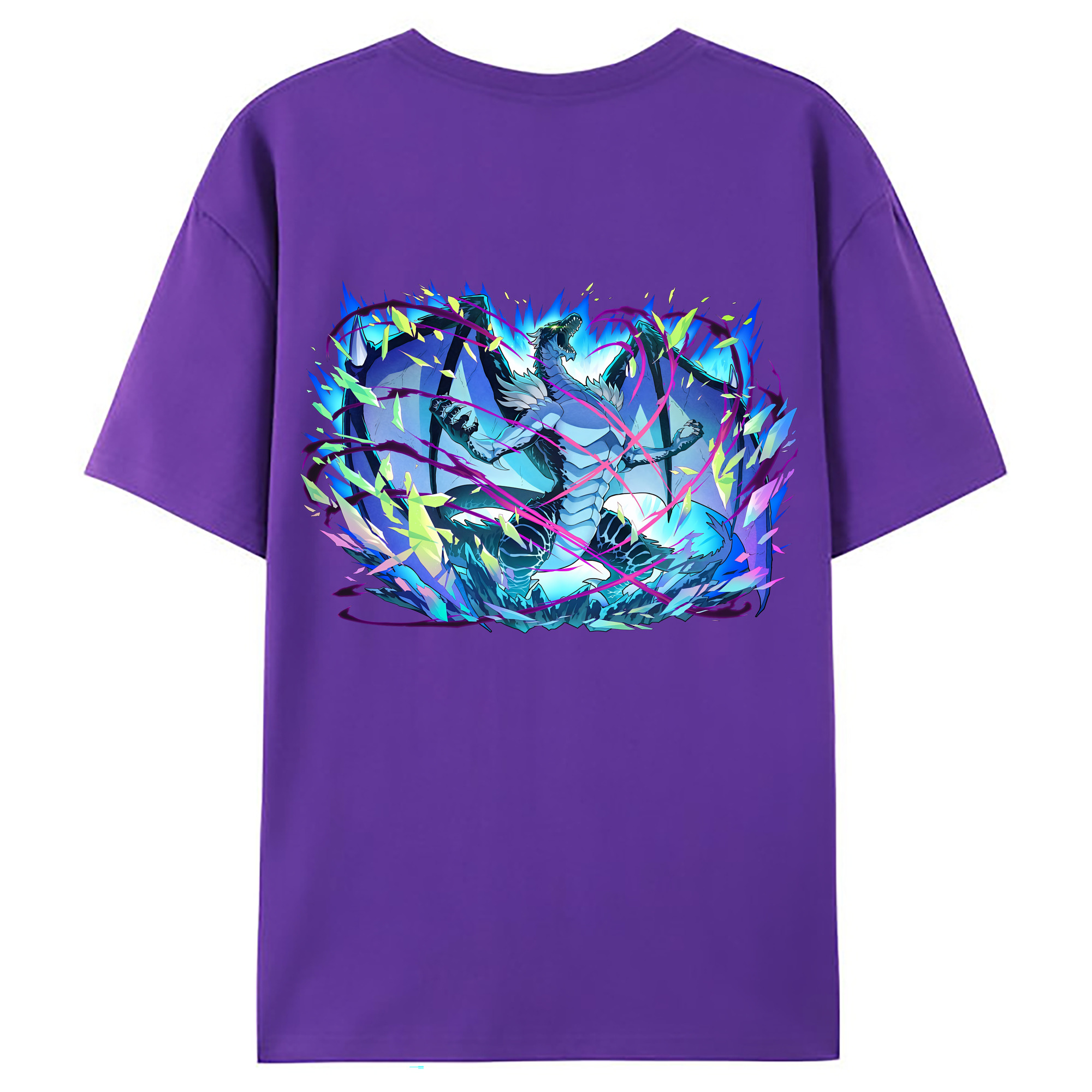 （画像用） 転スラ Regarding Reincarnated to Slime 綿100％ メンズ半袖Tシャツ（バックプリント） 通気性
