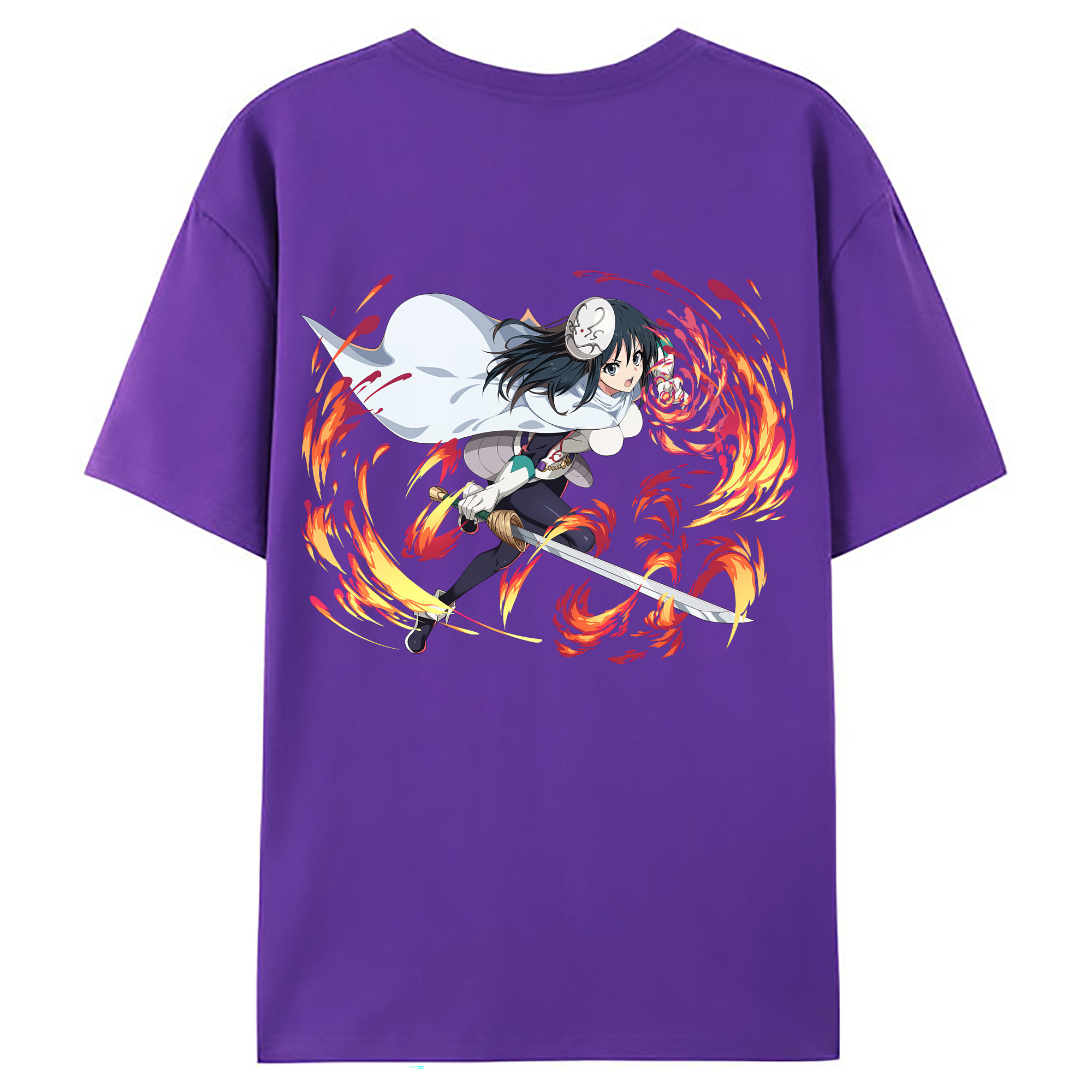 （画像用） 転スラ Regarding Reincarnated to Slime 綿100％ メンズ半袖Tシャツ（バックプリント） 通気性