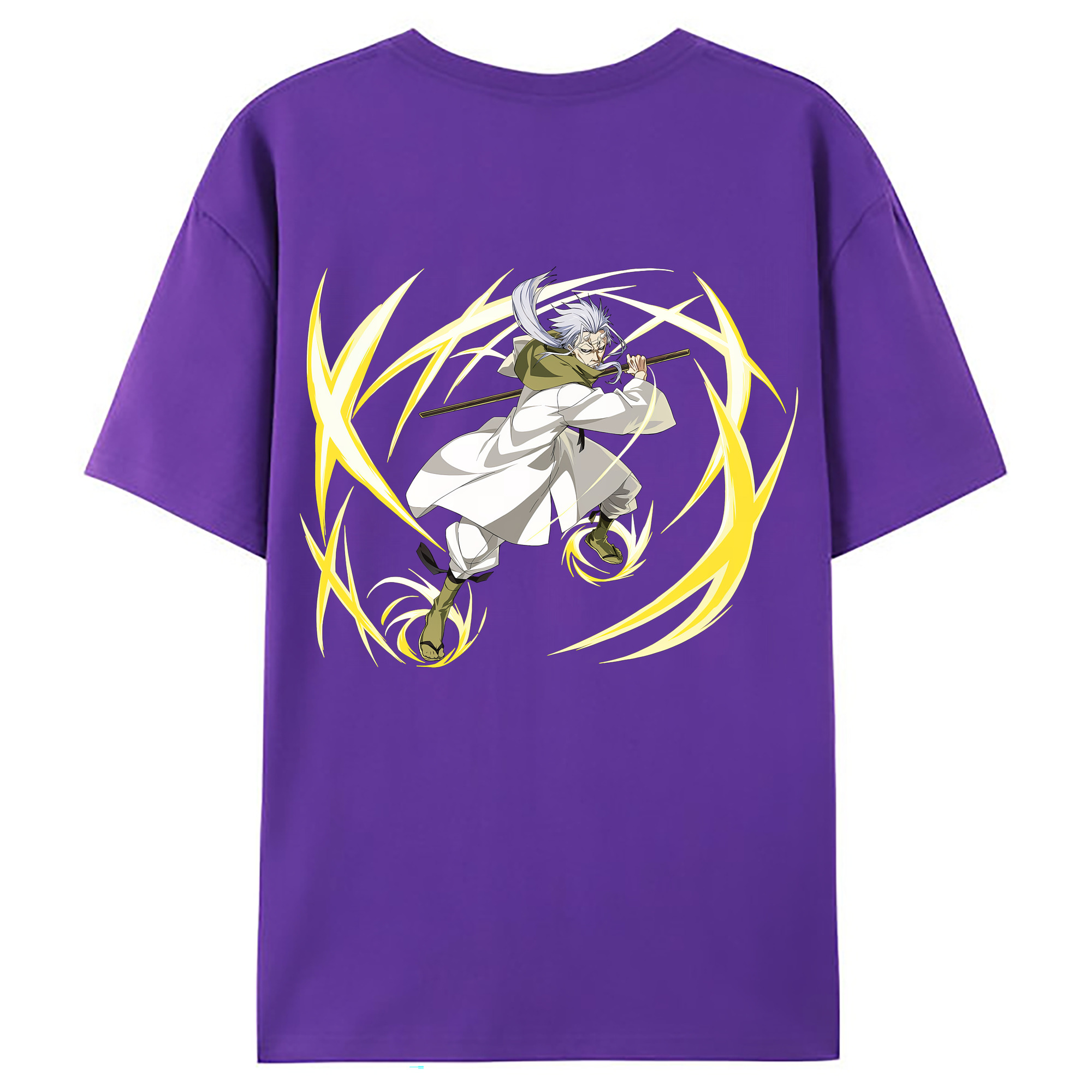 （画像用） 転スラ Regarding Reincarnated to Slime 綿100％ メンズ半袖Tシャツ（バックプリント） 通気性