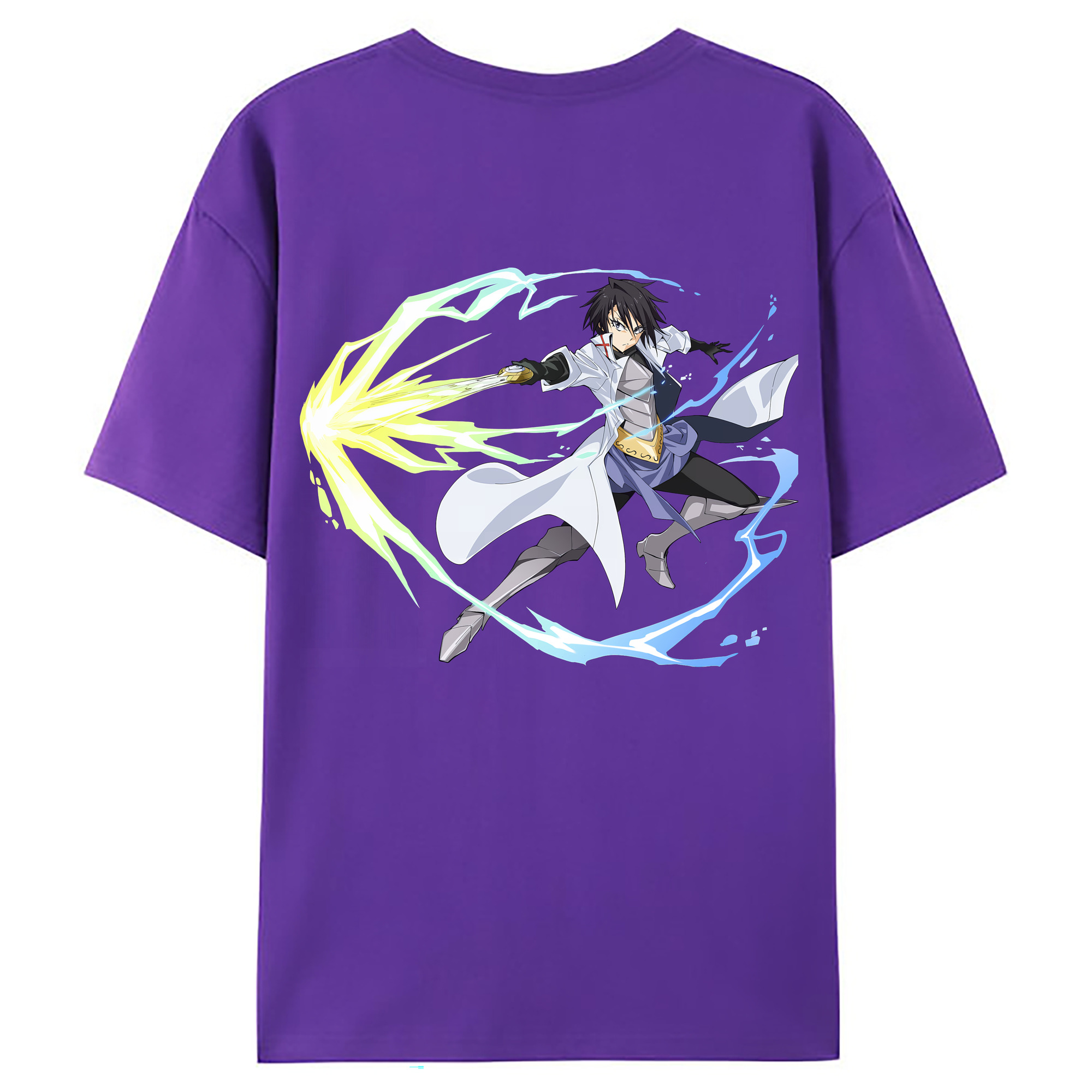 （画像用） 転スラ Regarding Reincarnated to Slime 綿100％ メンズ半袖Tシャツ（バックプリント） 通気性
