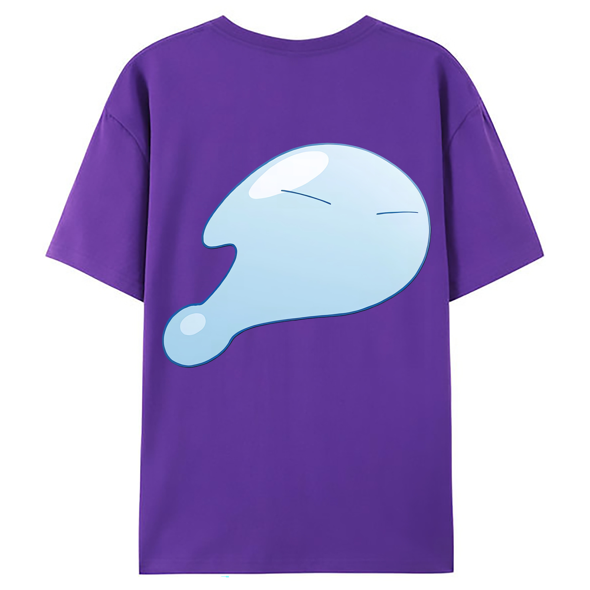 （画像用） 転スラ Regarding Reincarnated to Slime 綿100％ メンズ半袖Tシャツ（バックプリント） 通気性