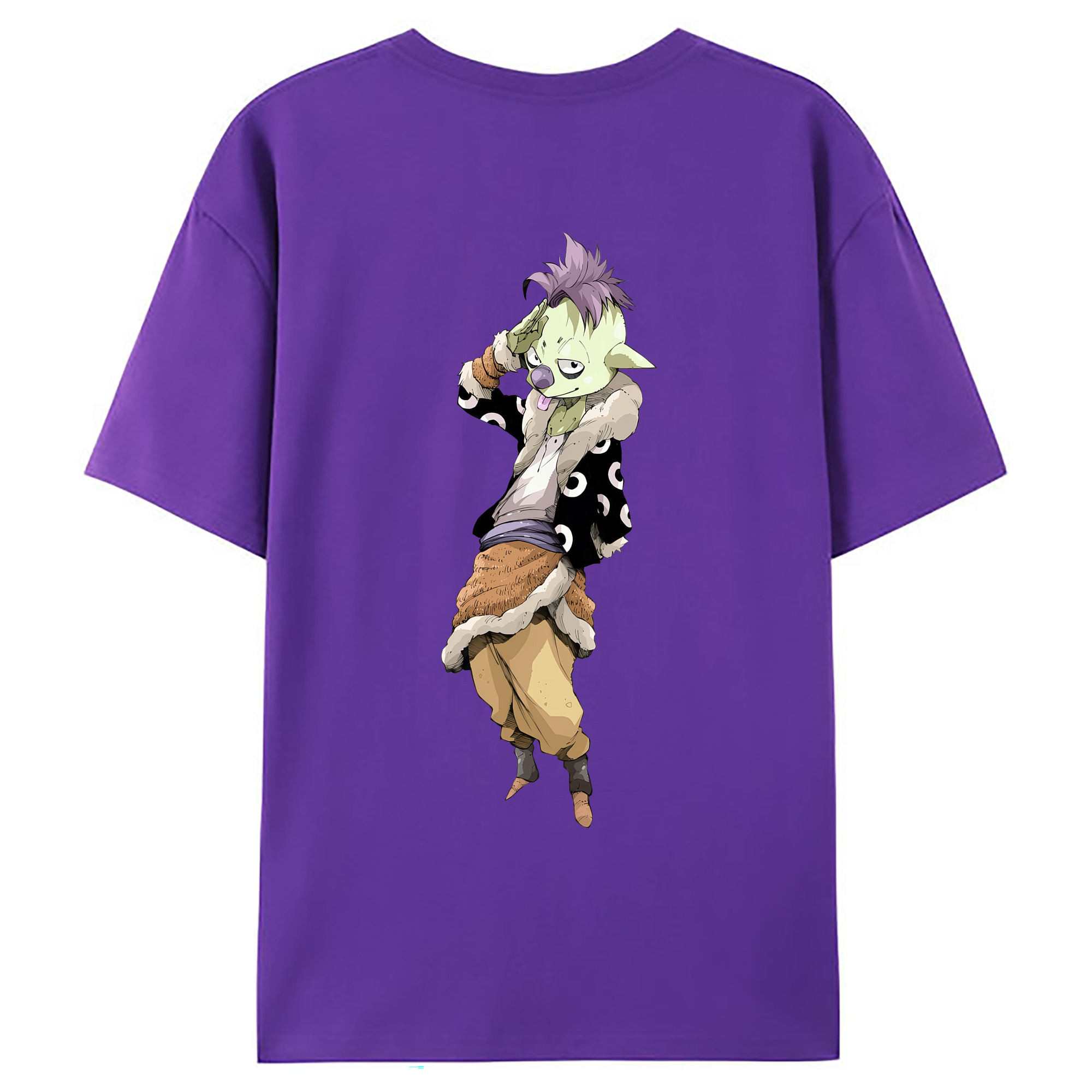 （画像用） 転スラ Regarding Reincarnated to Slime 綿100％ メンズ半袖Tシャツ（バックプリント） 通気性