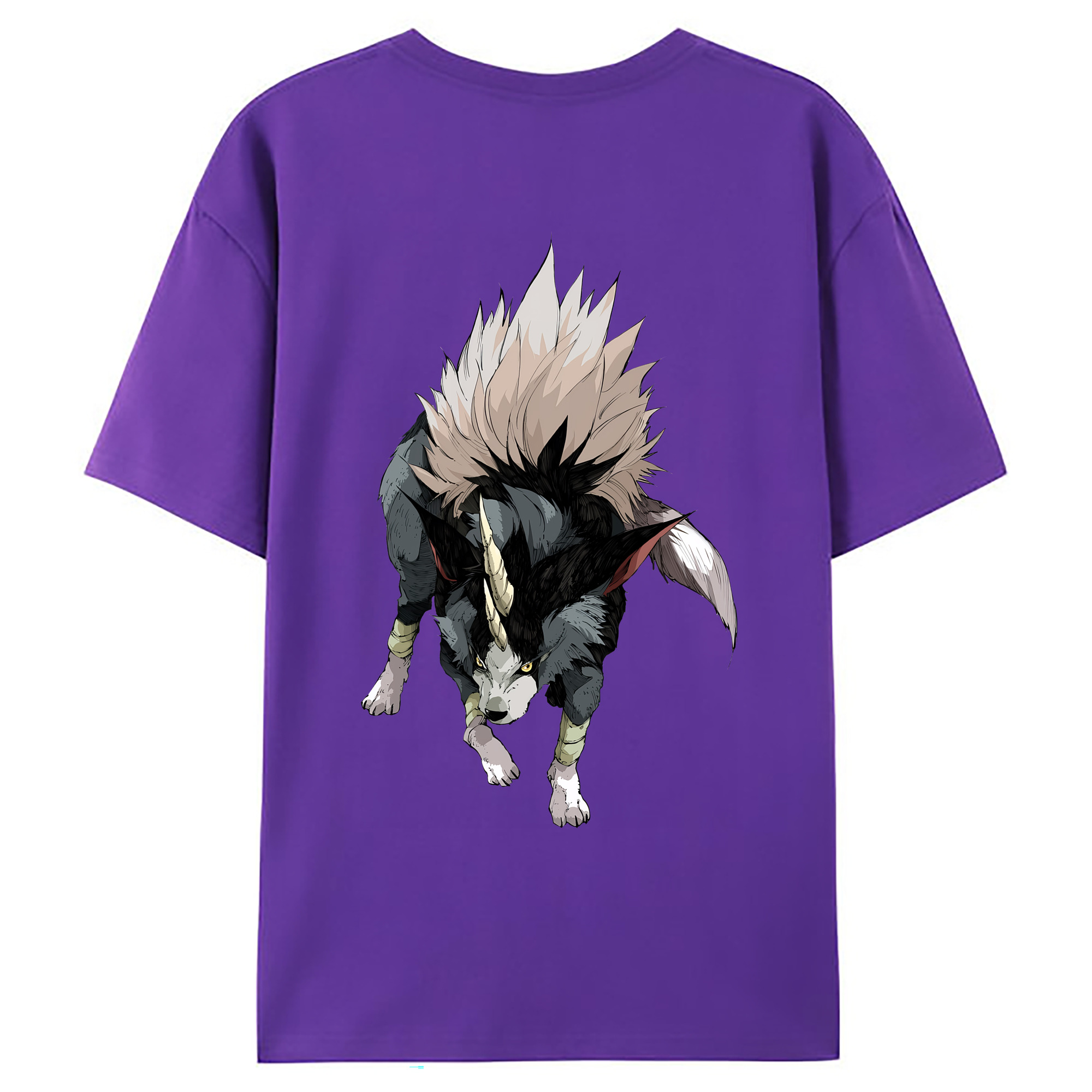 （画像用） 転スラ Regarding Reincarnated to Slime 綿100％ メンズ半袖Tシャツ（バックプリント） 通気性