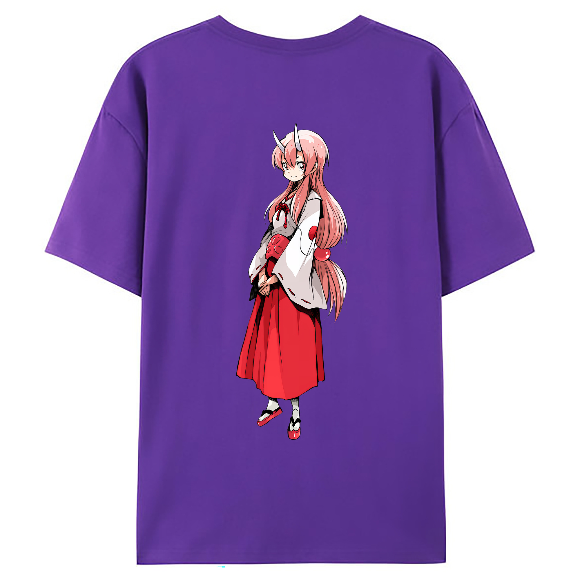 （画像用） 転スラ Regarding Reincarnated to Slime 綿100％ メンズ半袖Tシャツ（バックプリント） 通気性